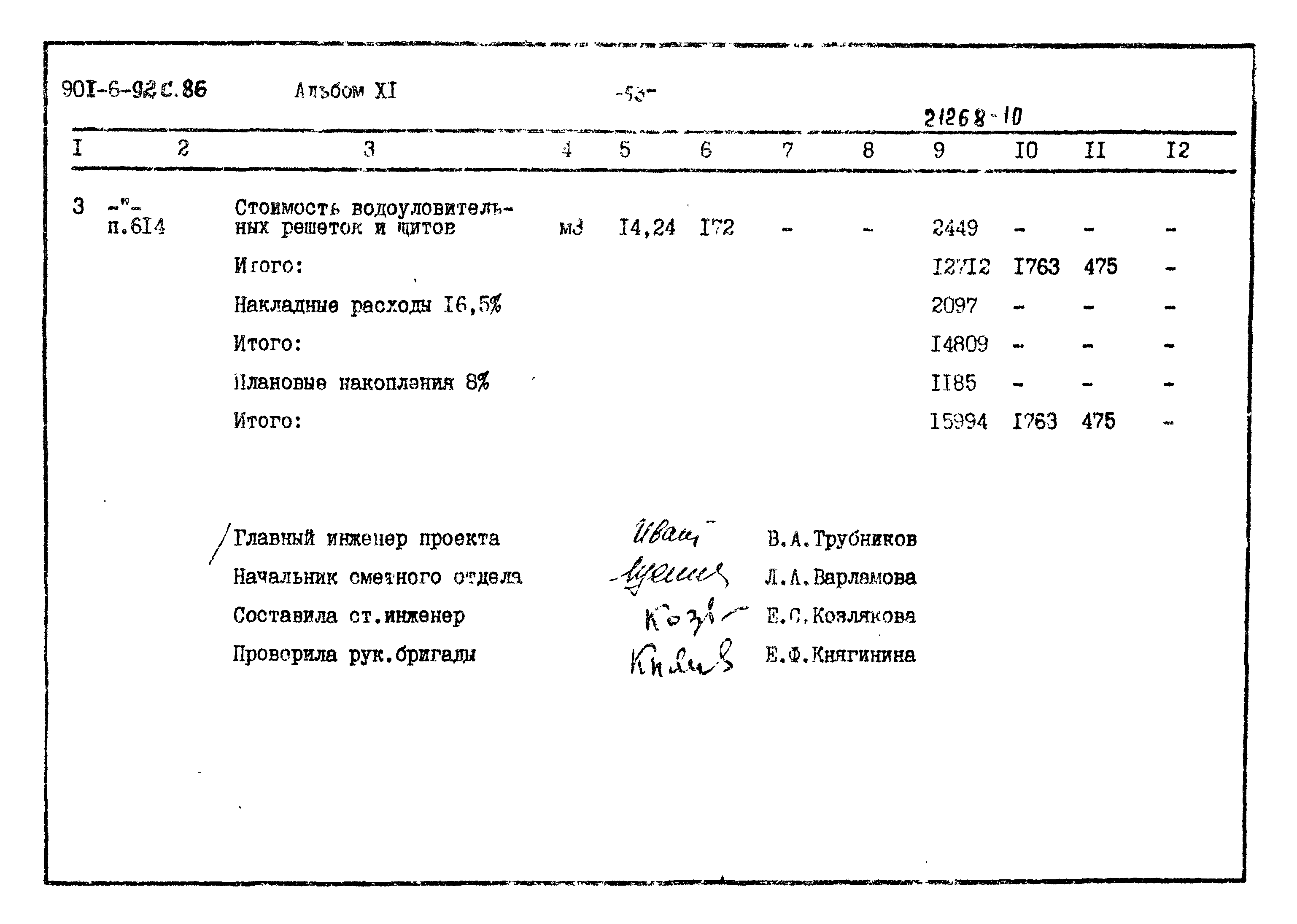 Типовой проект 901-6-92с.86