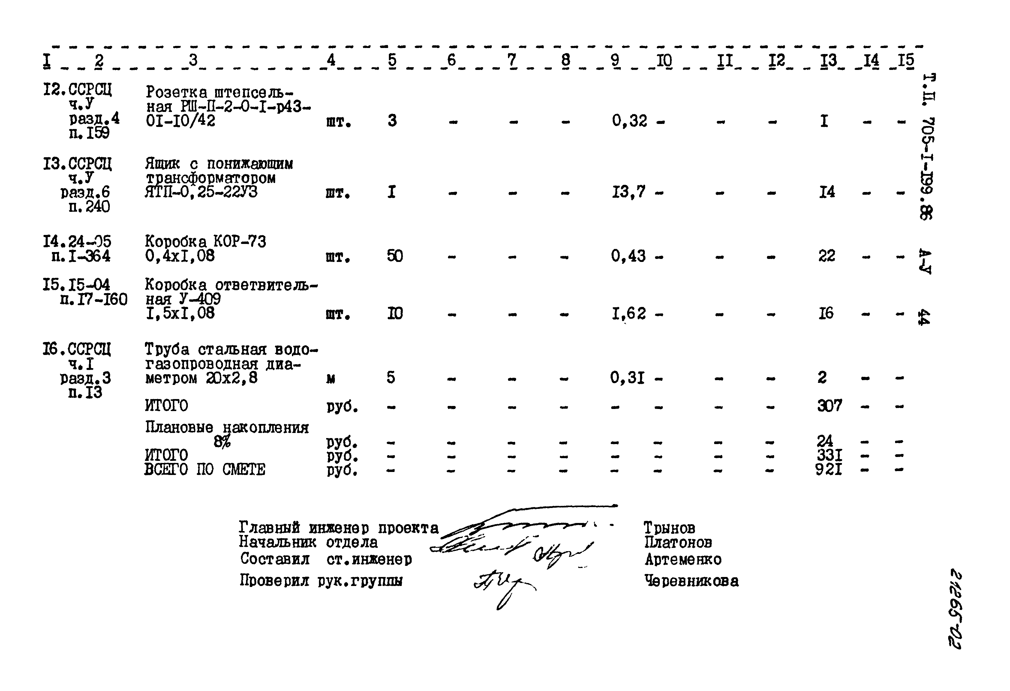 Типовой проект 705-1-199.86