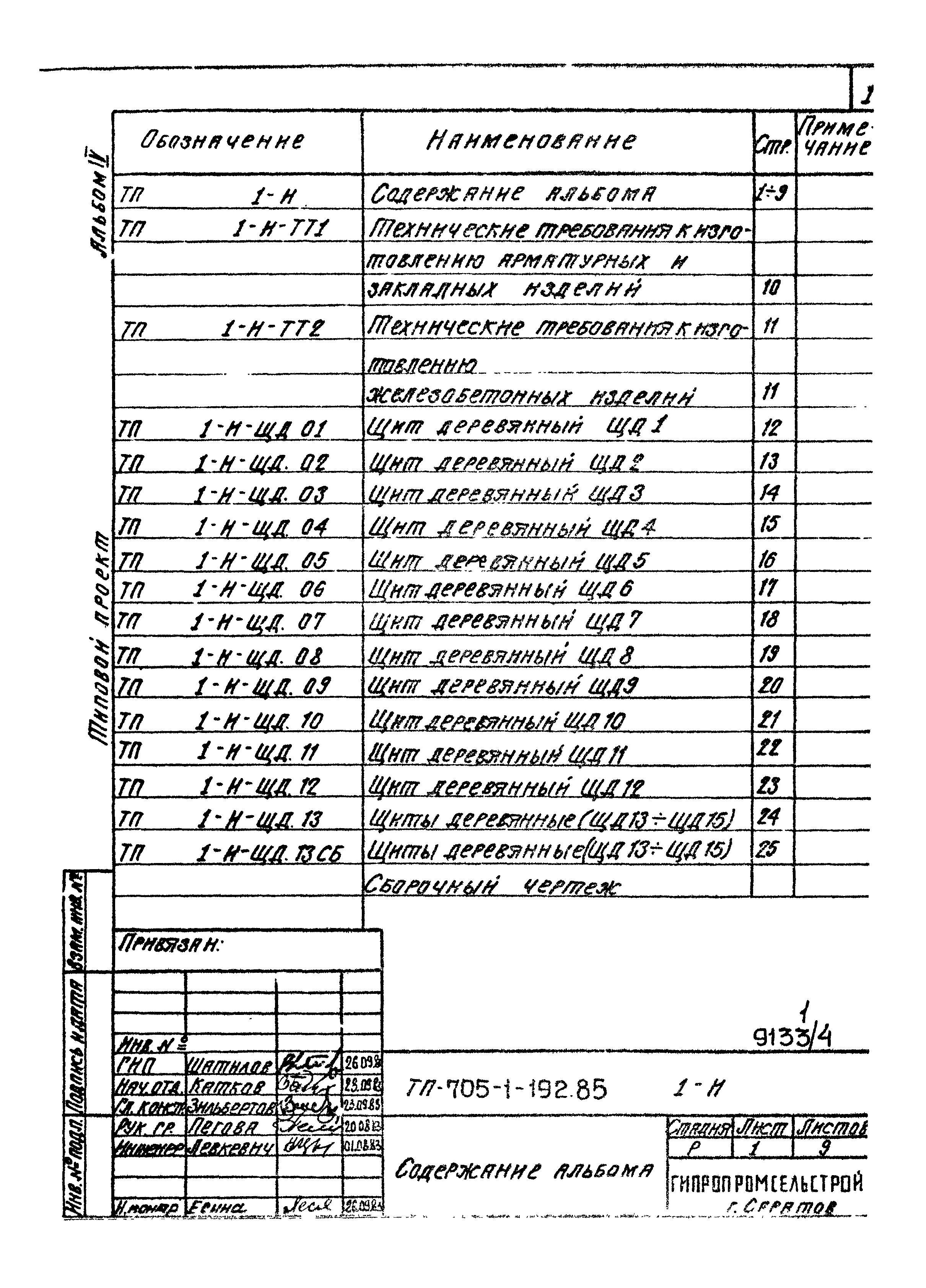 Типовой проект 705-1-192.85