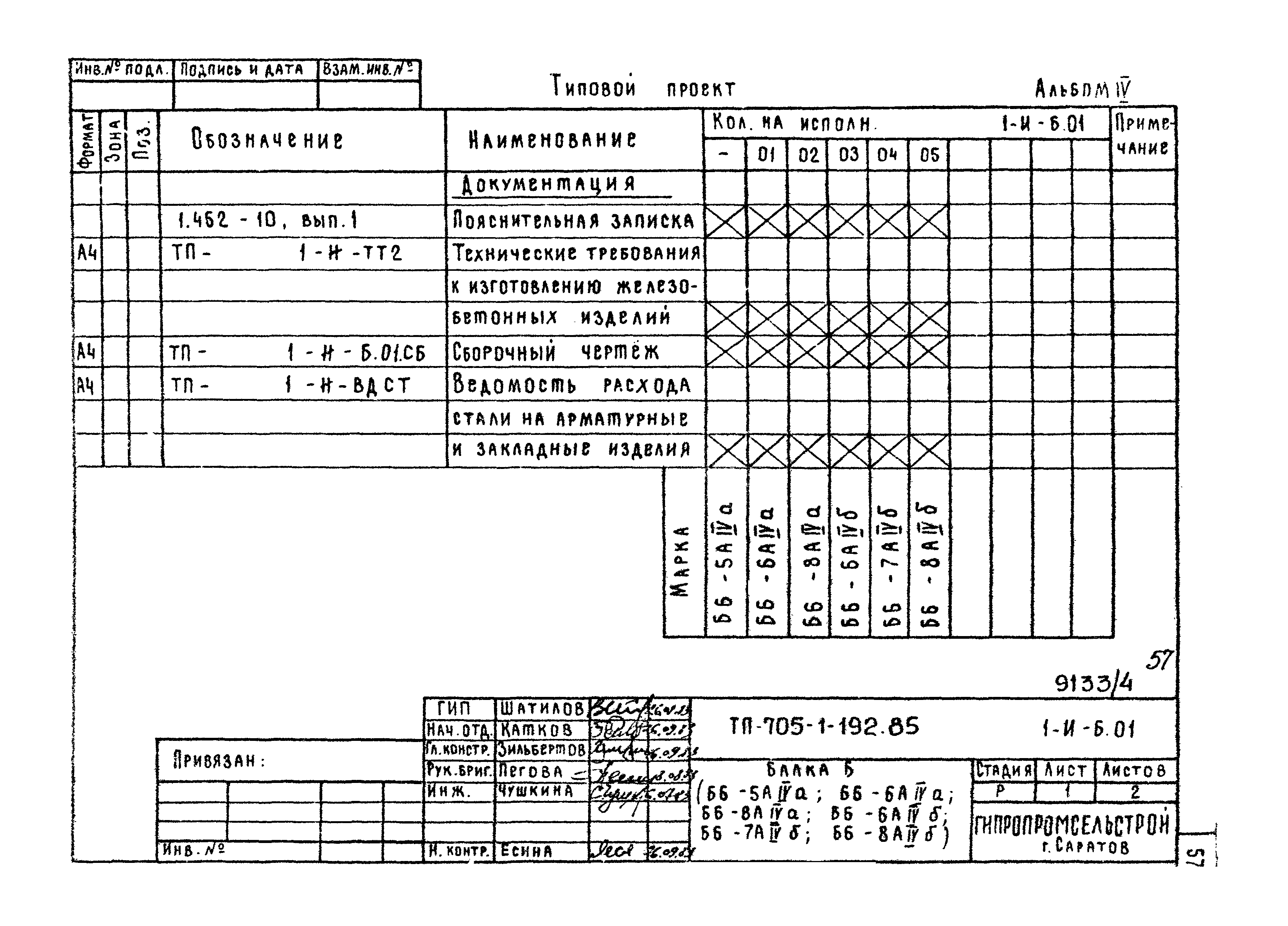 Типовой проект 705-1-192.85