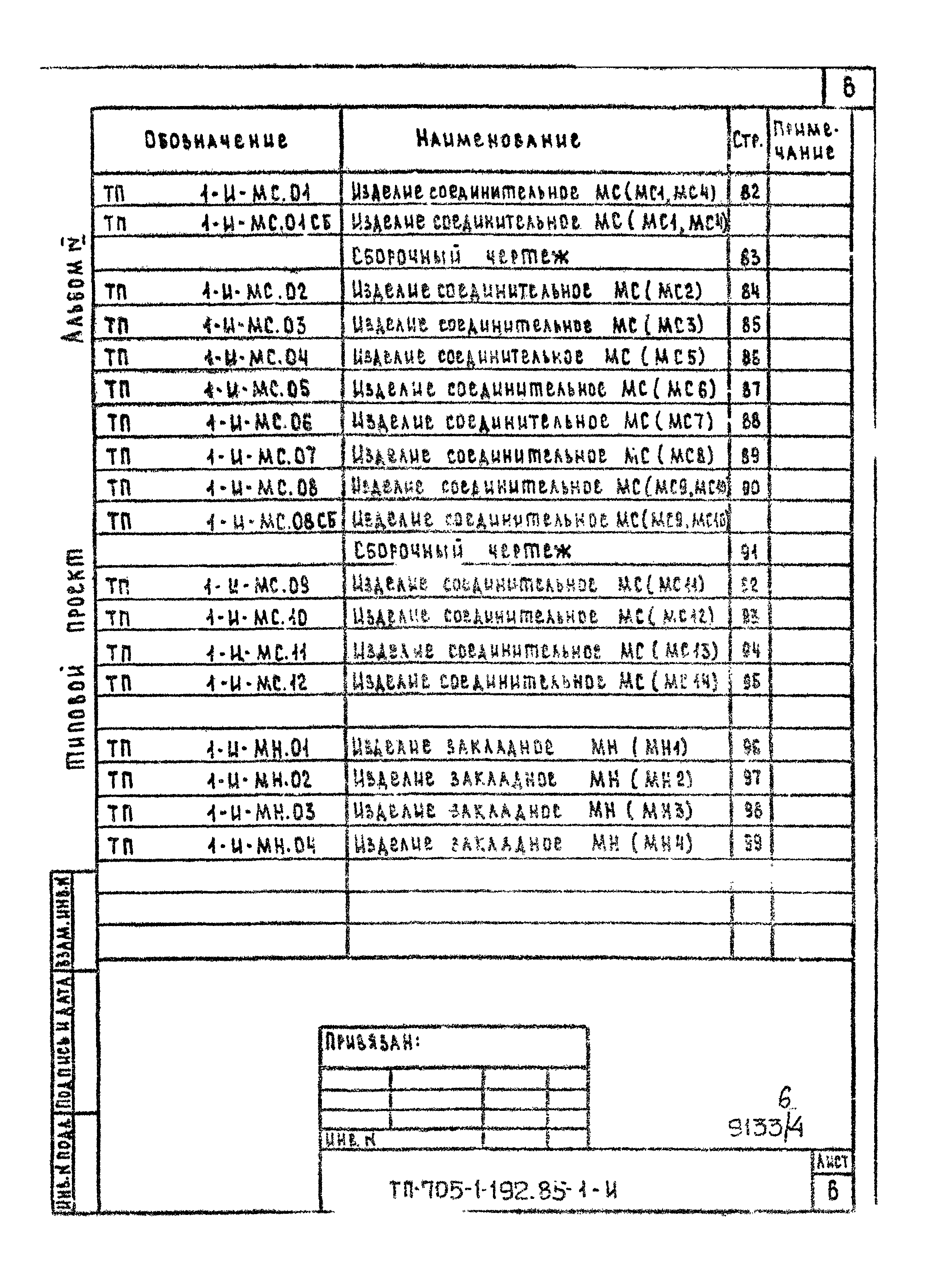 Типовой проект 705-1-192.85