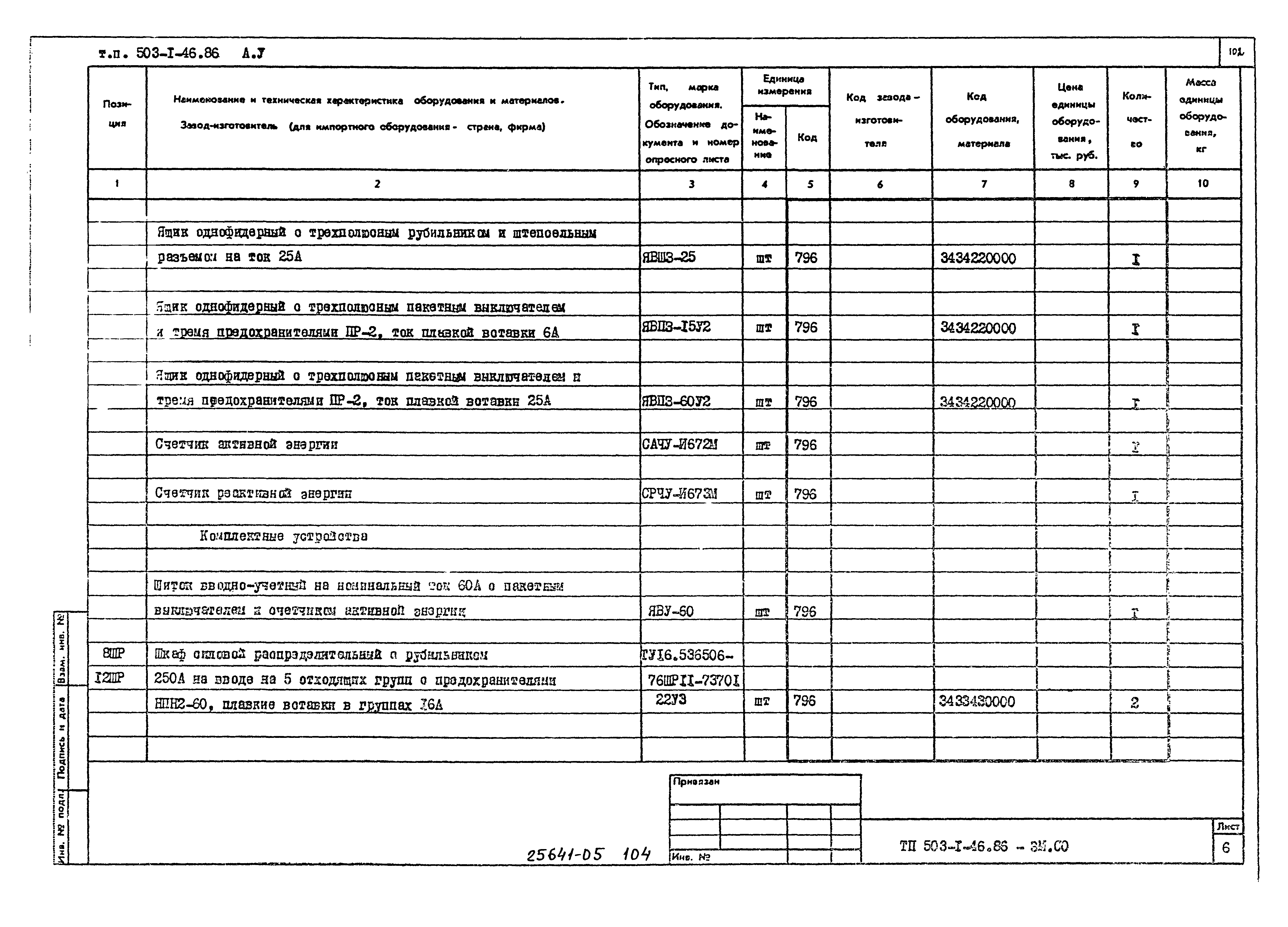 Типовой проект 503-1-46.86