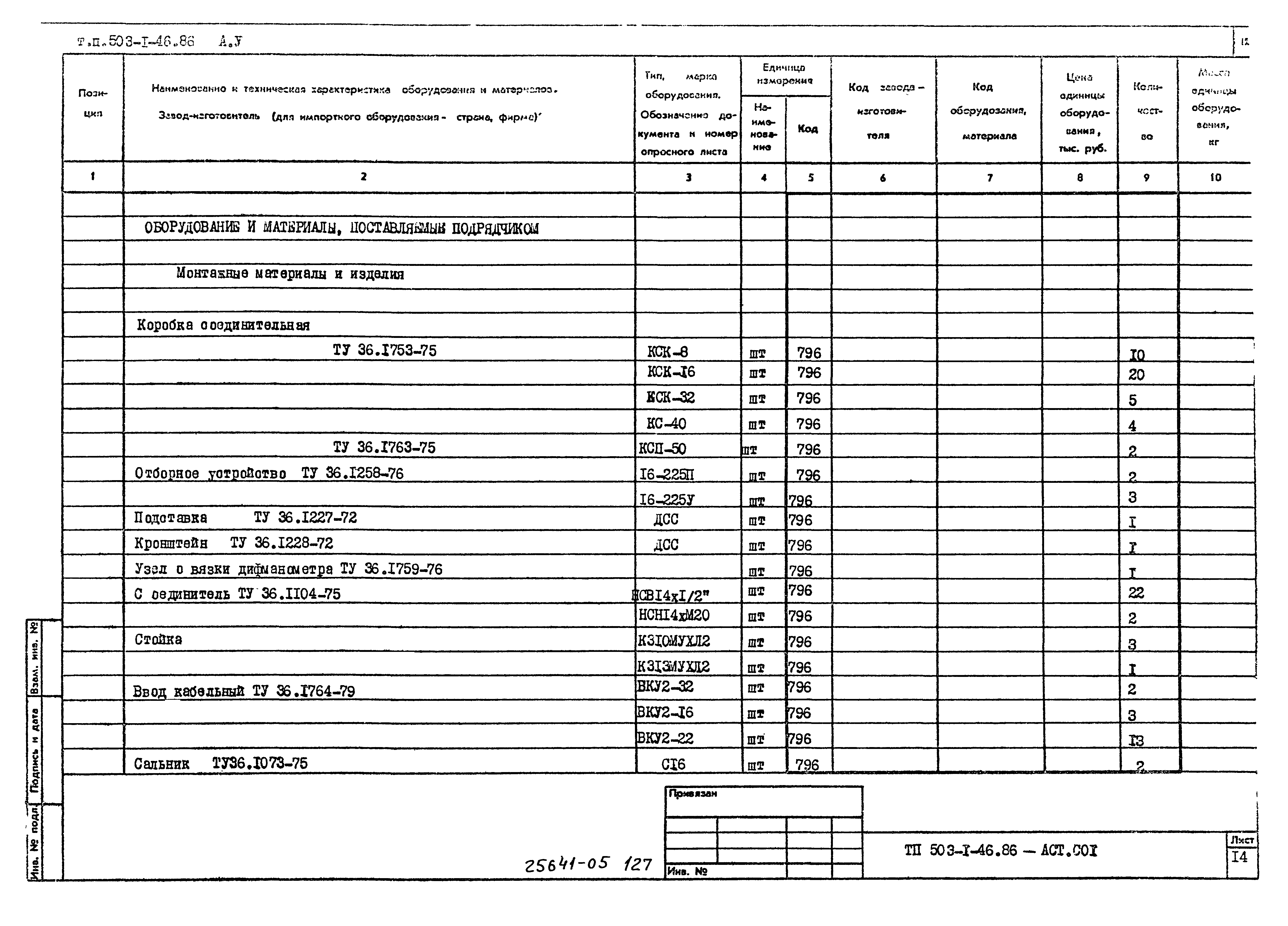 Типовой проект 503-1-46.86