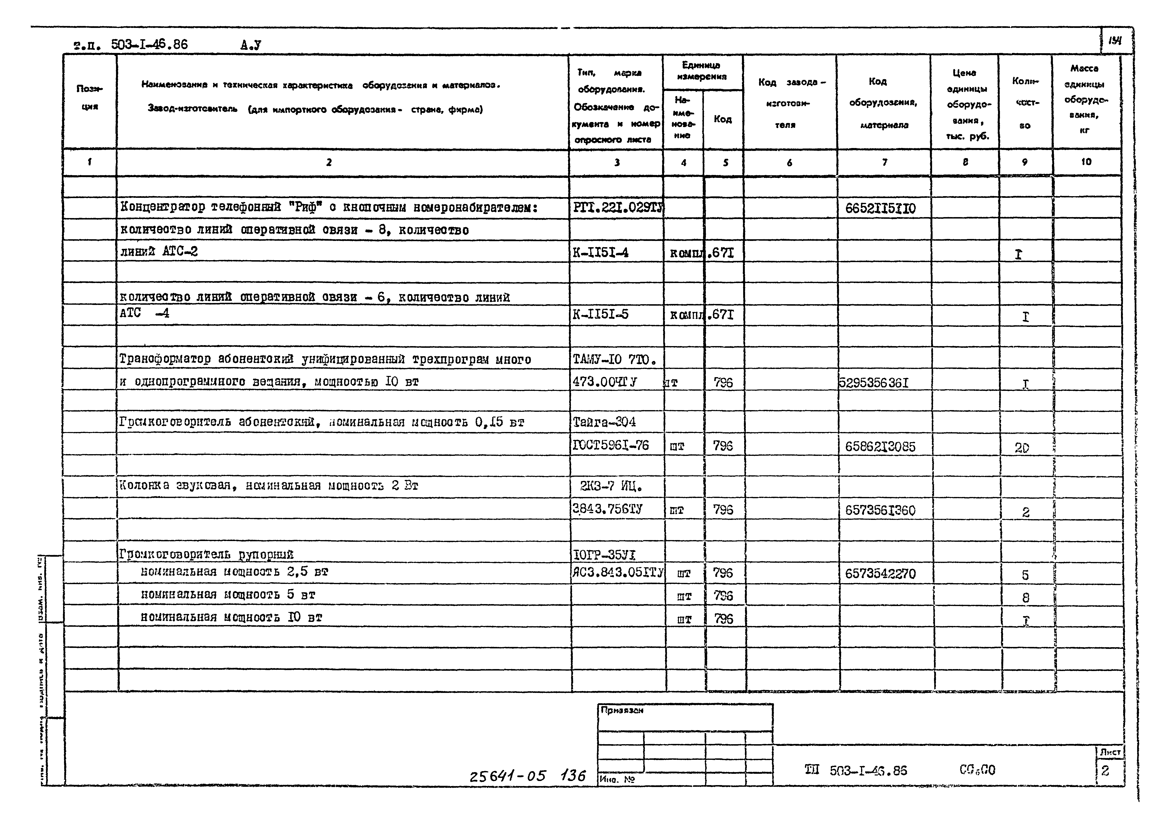 Типовой проект 503-1-46.86