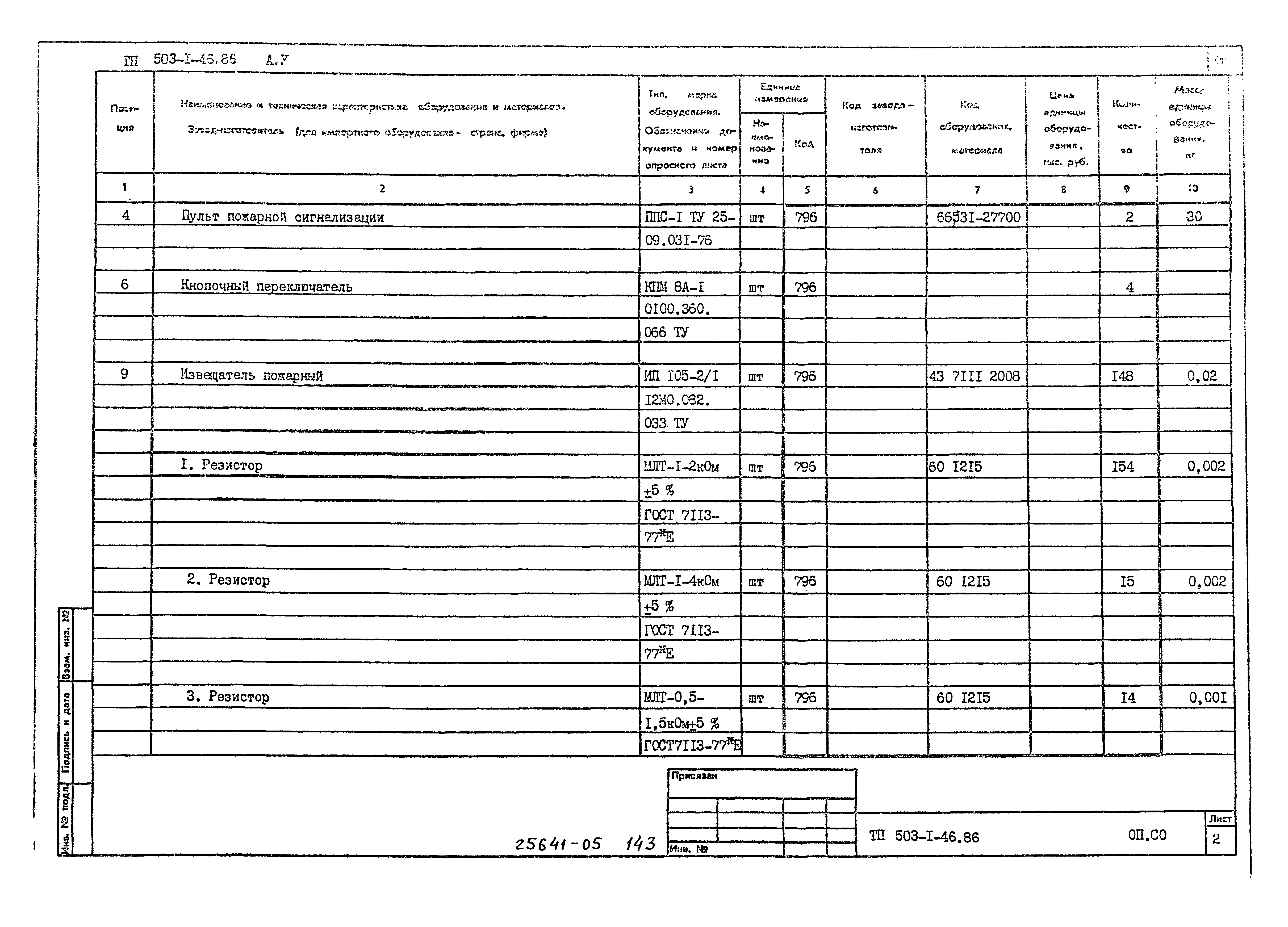 Типовой проект 503-1-46.86