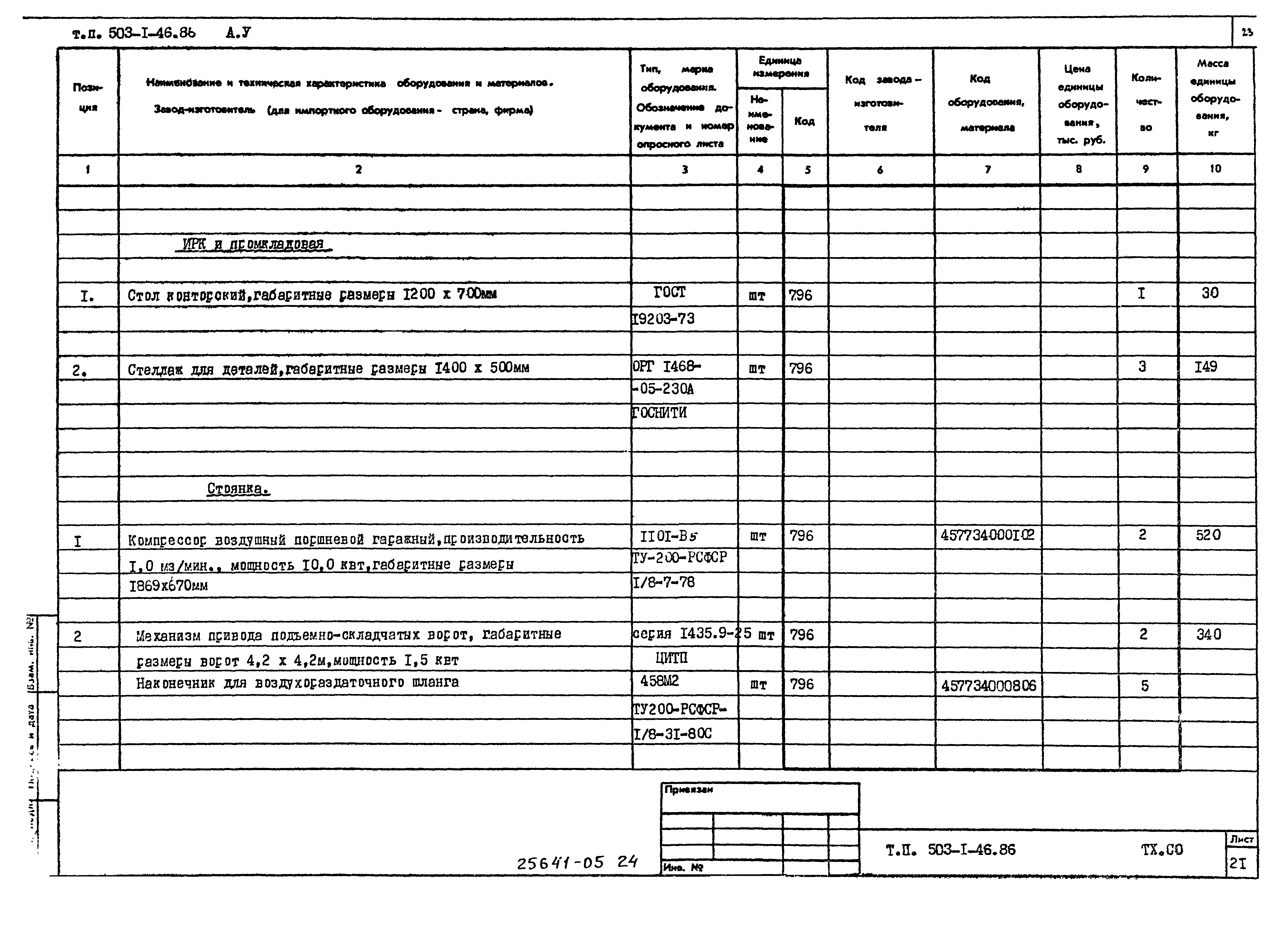 Типовой проект 503-1-46.86