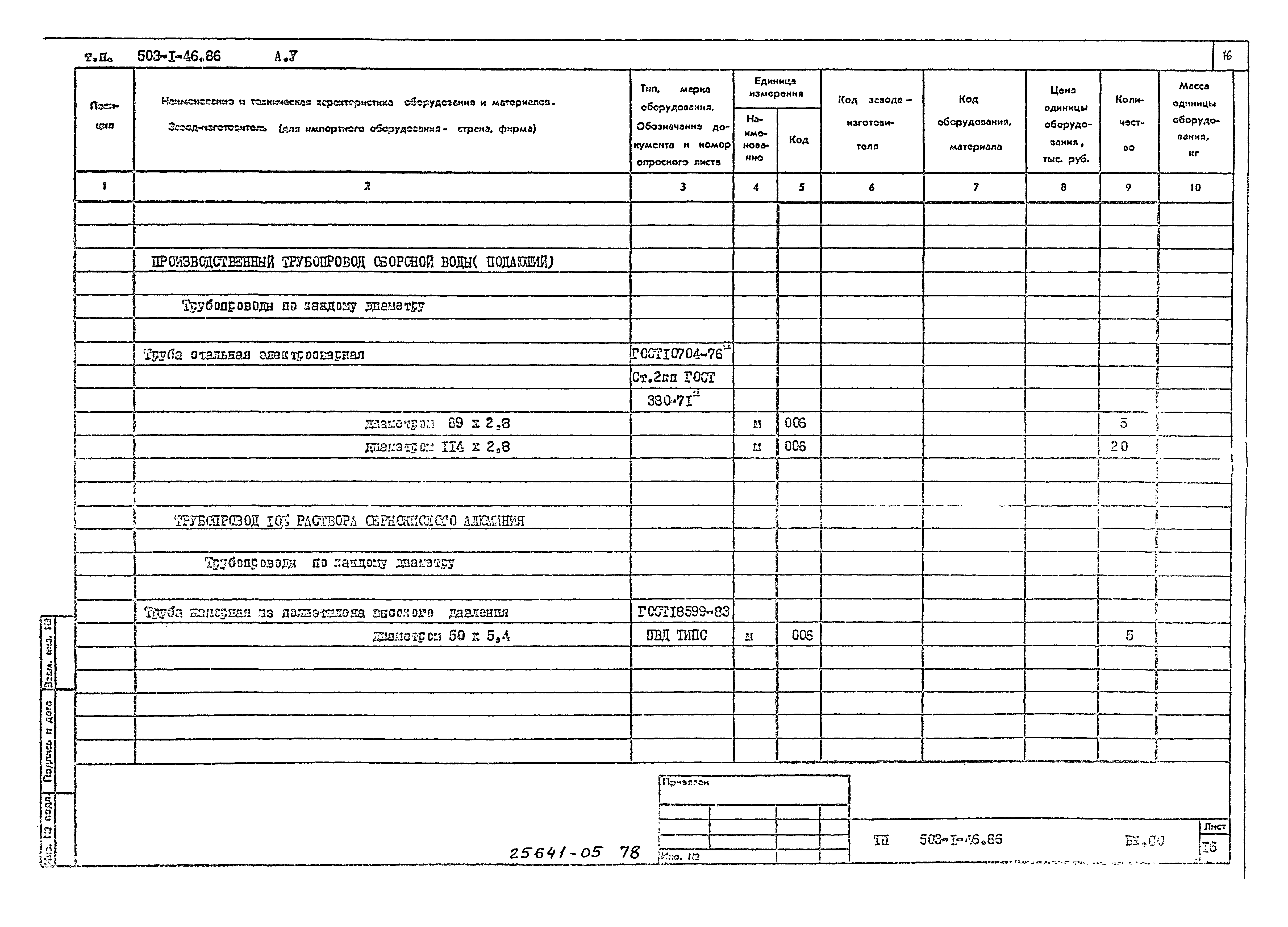 Типовой проект 503-1-46.86