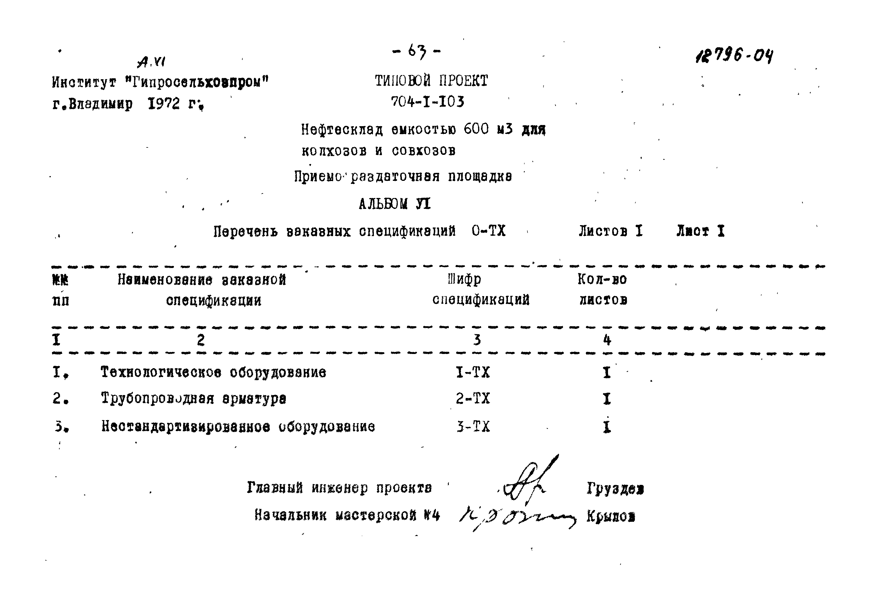 Типовой проект 704-1-103