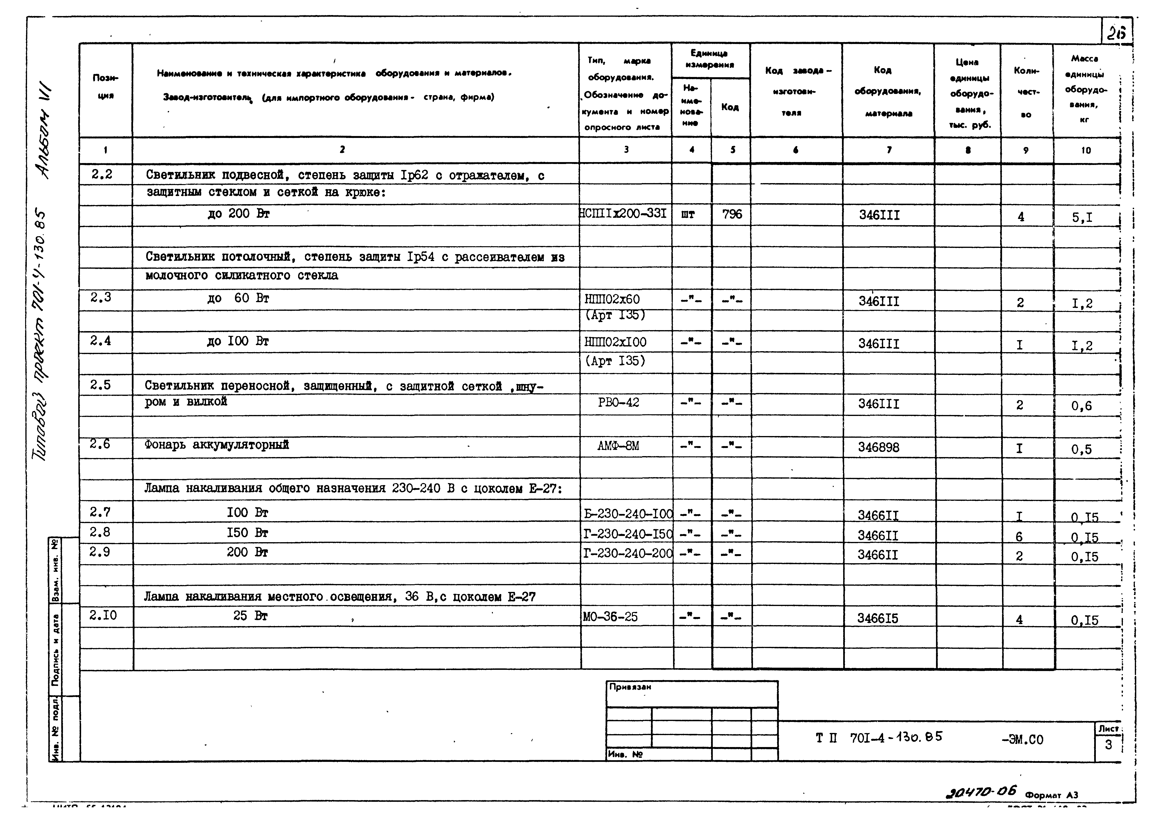 Типовой проект 701-4-130.85