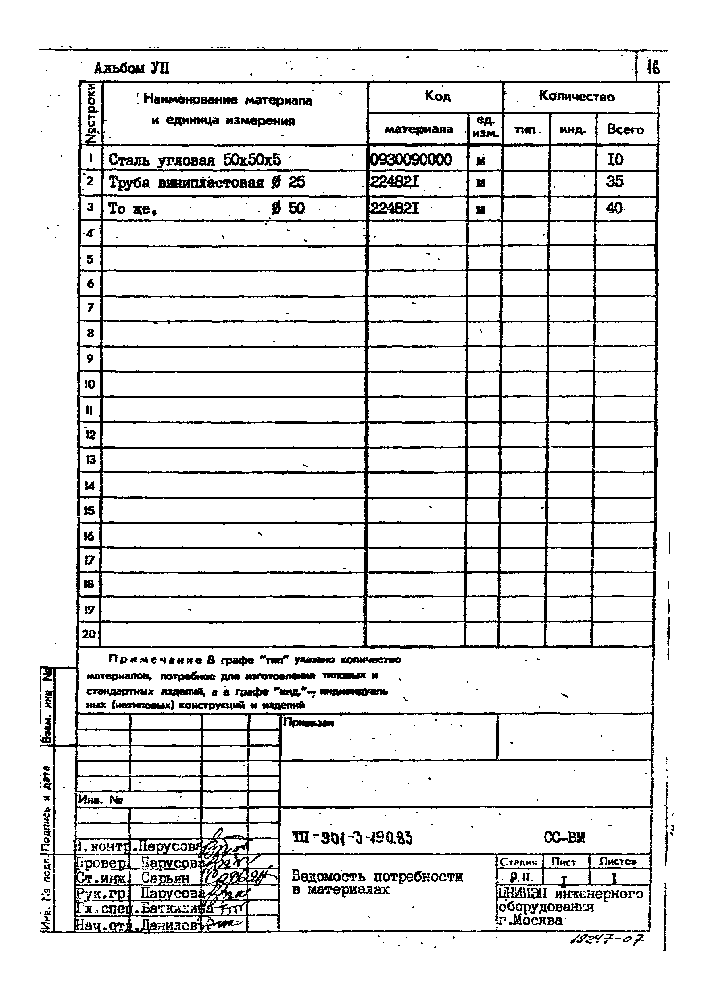 Типовой проект 901-3-190.83