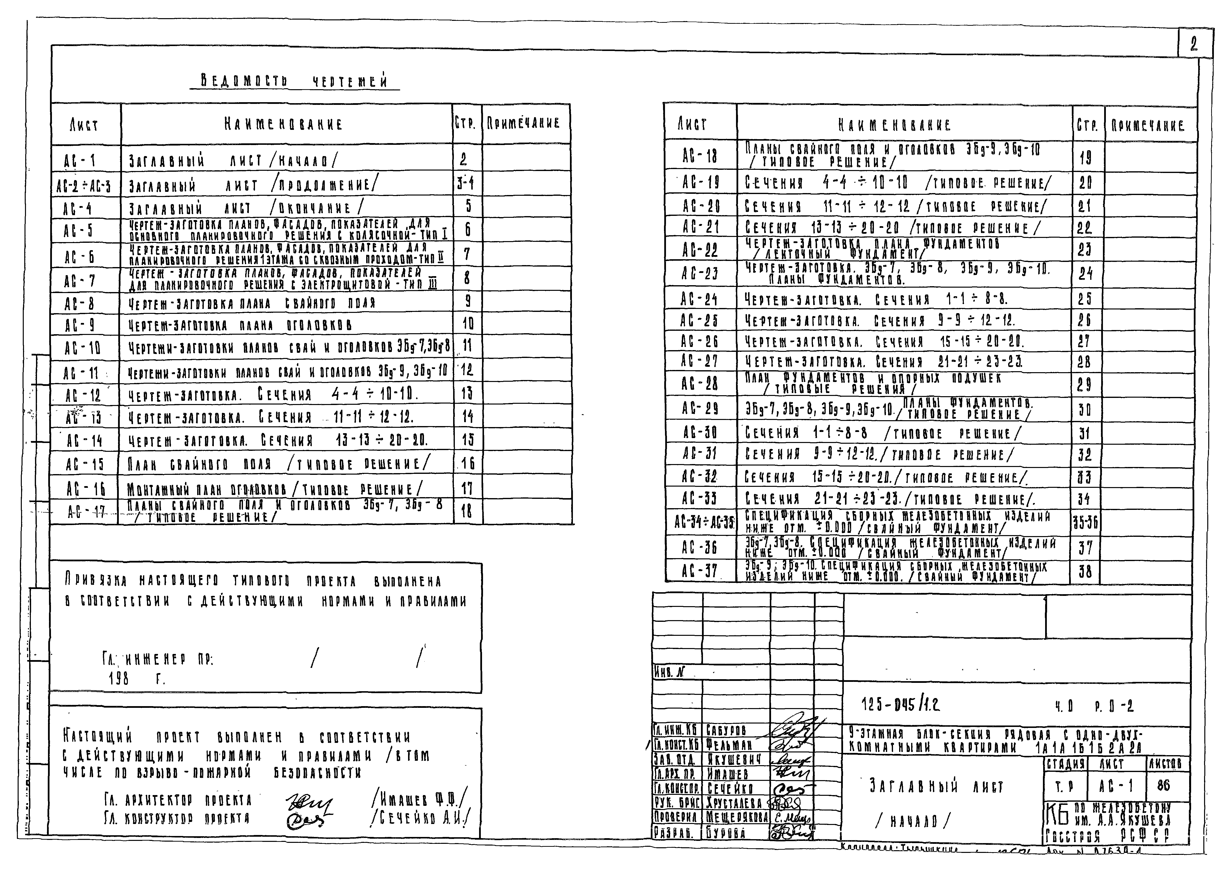 Типовой проект 125-045/1.2