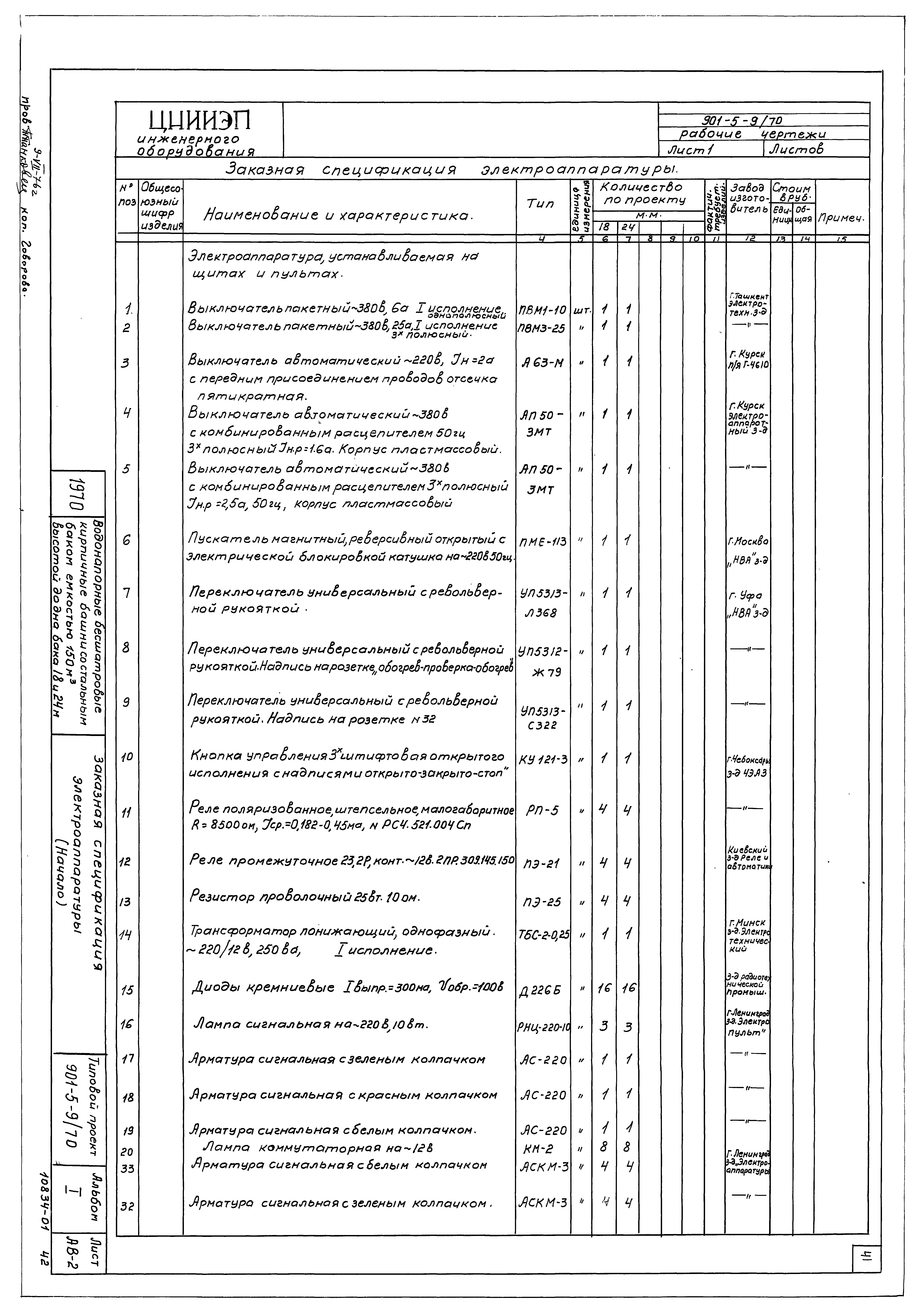 Типовой проект 901-5-9/70