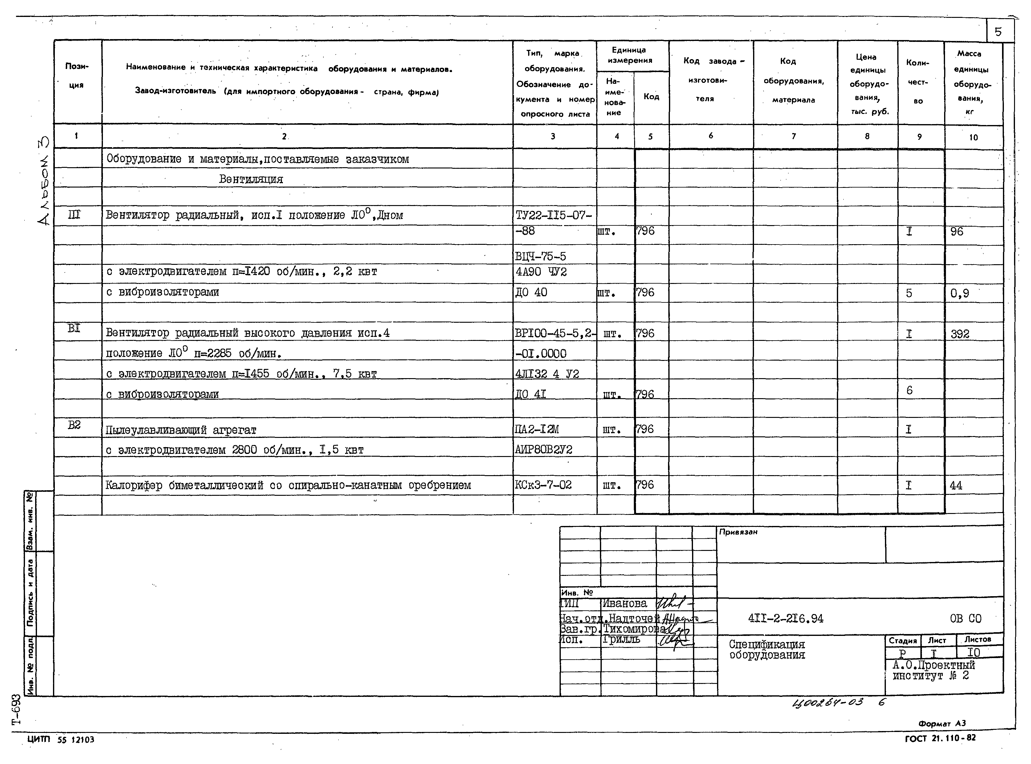 Типовой проект 411-2-216.94