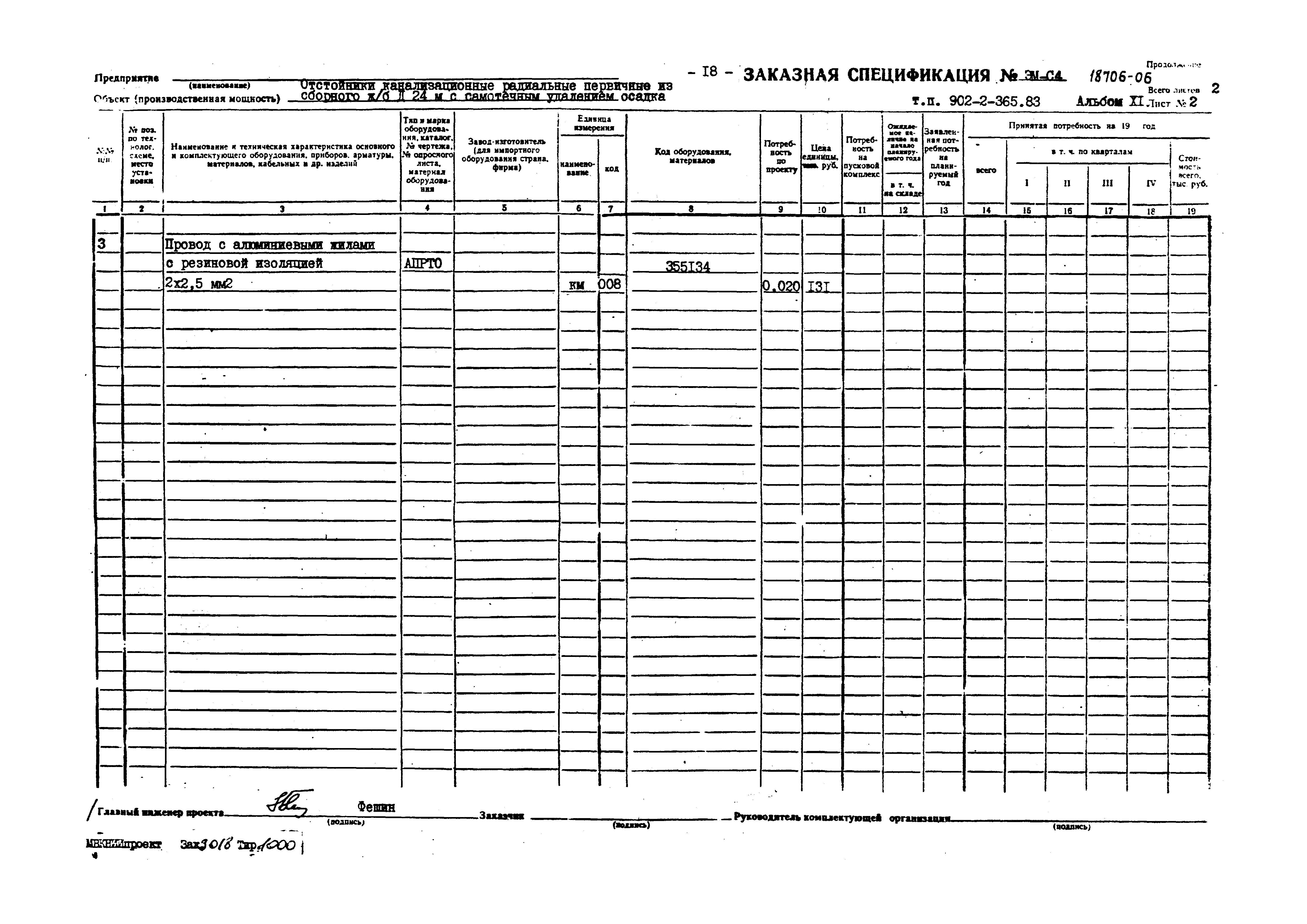 Типовой проект 902-2-365.83