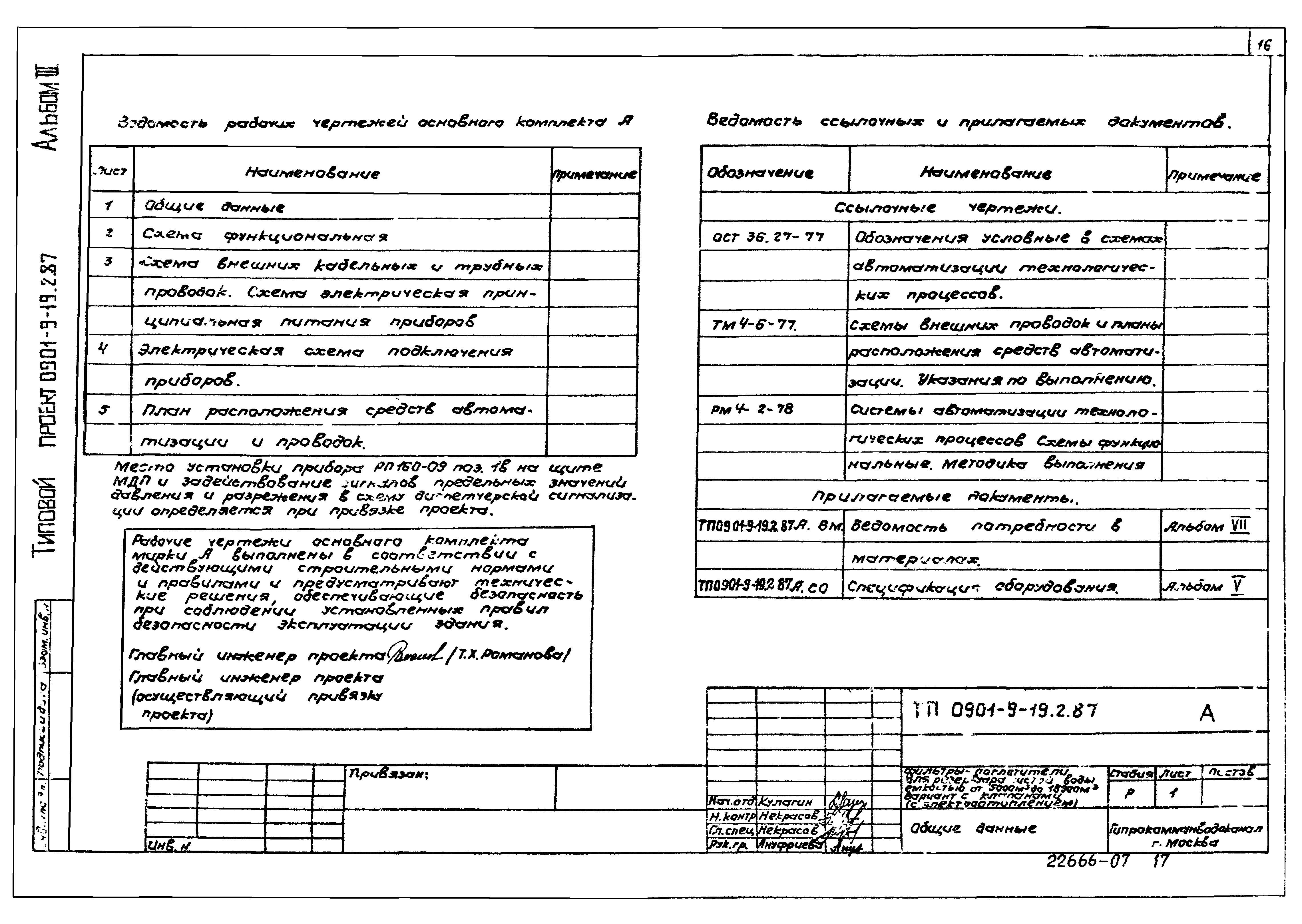 Типовой проект 0901-9-19.2.87