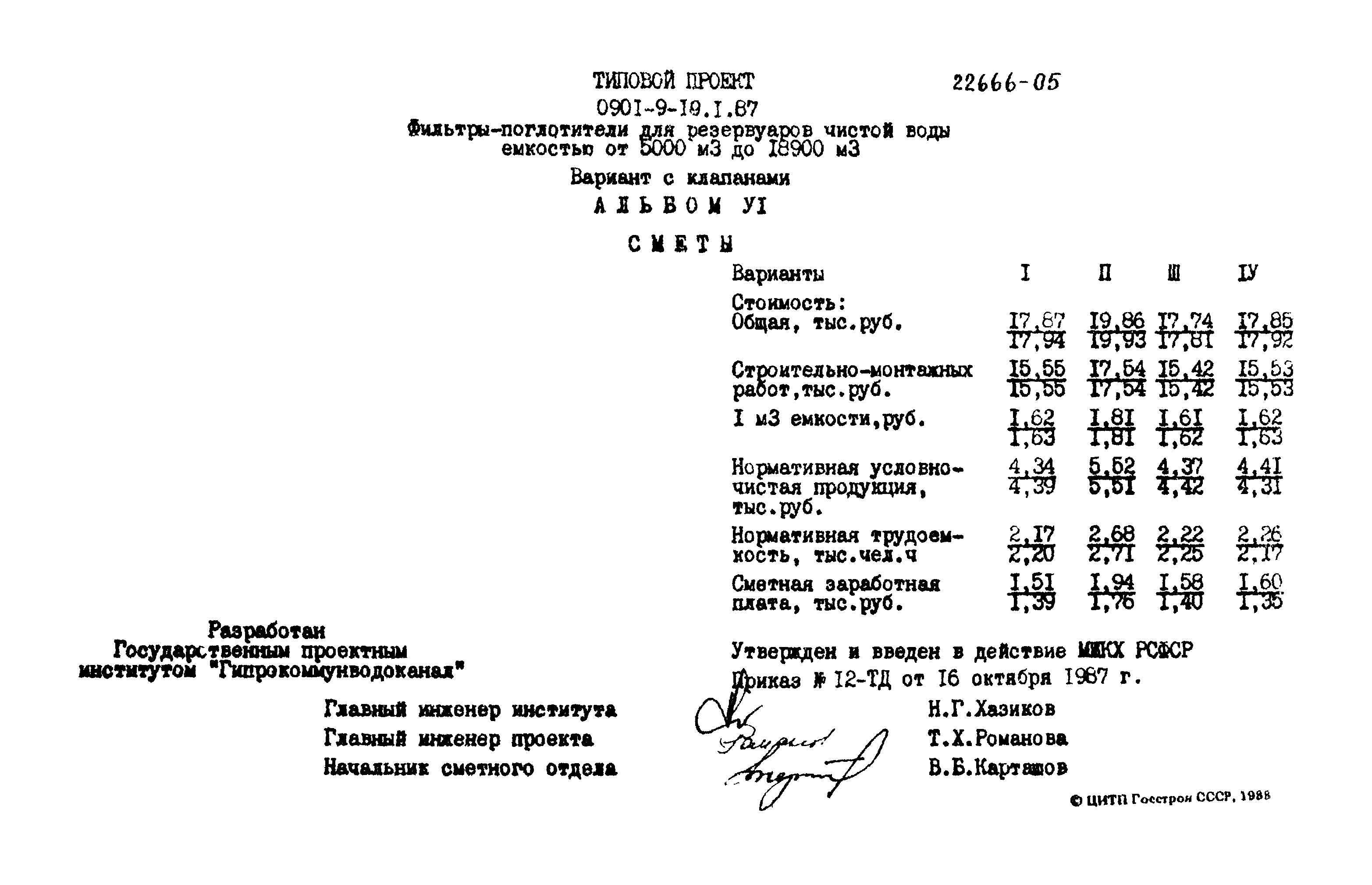 Типовой проект 0901-9-19.1.87