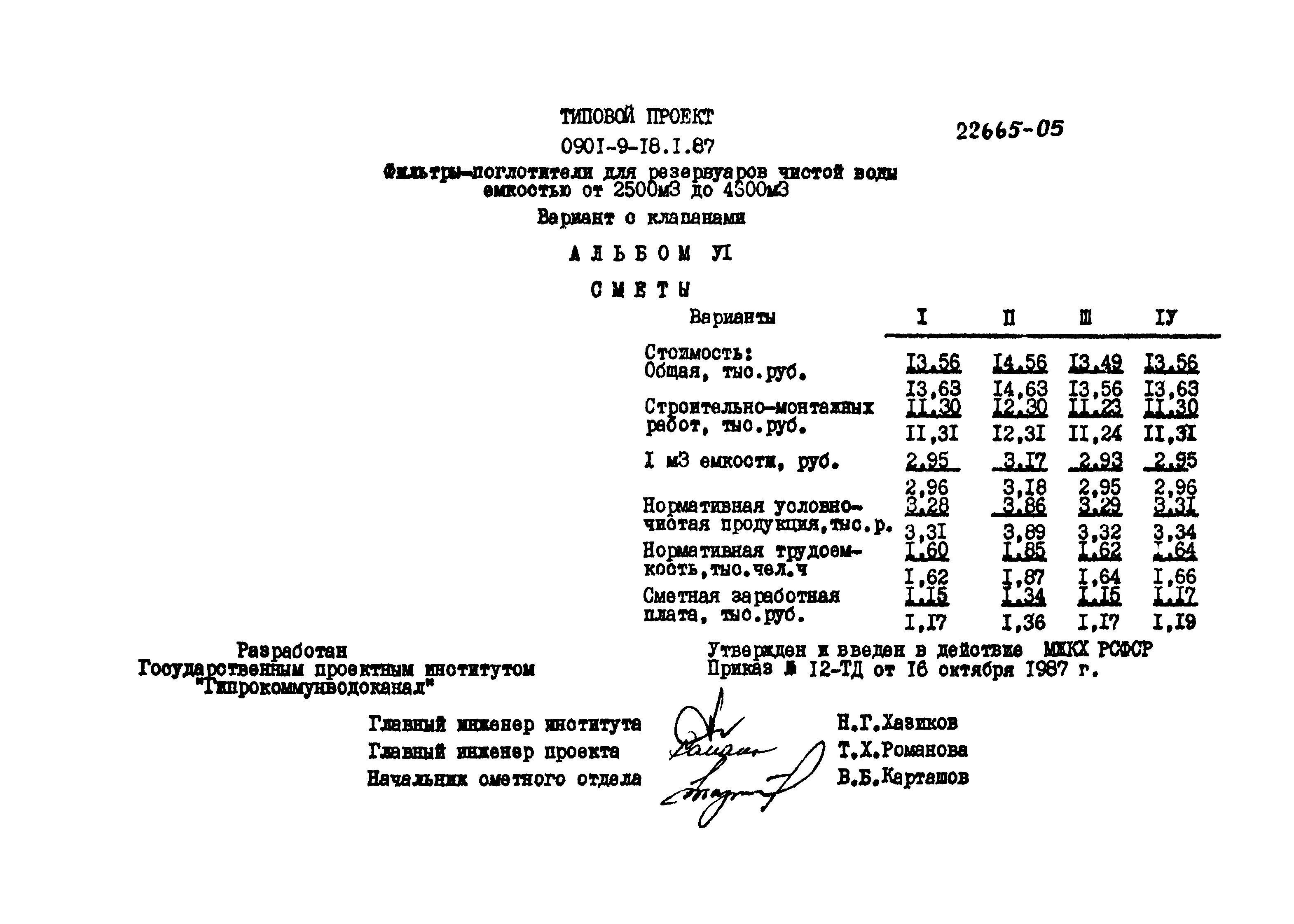 Типовой проект 0901-9-18.2.87