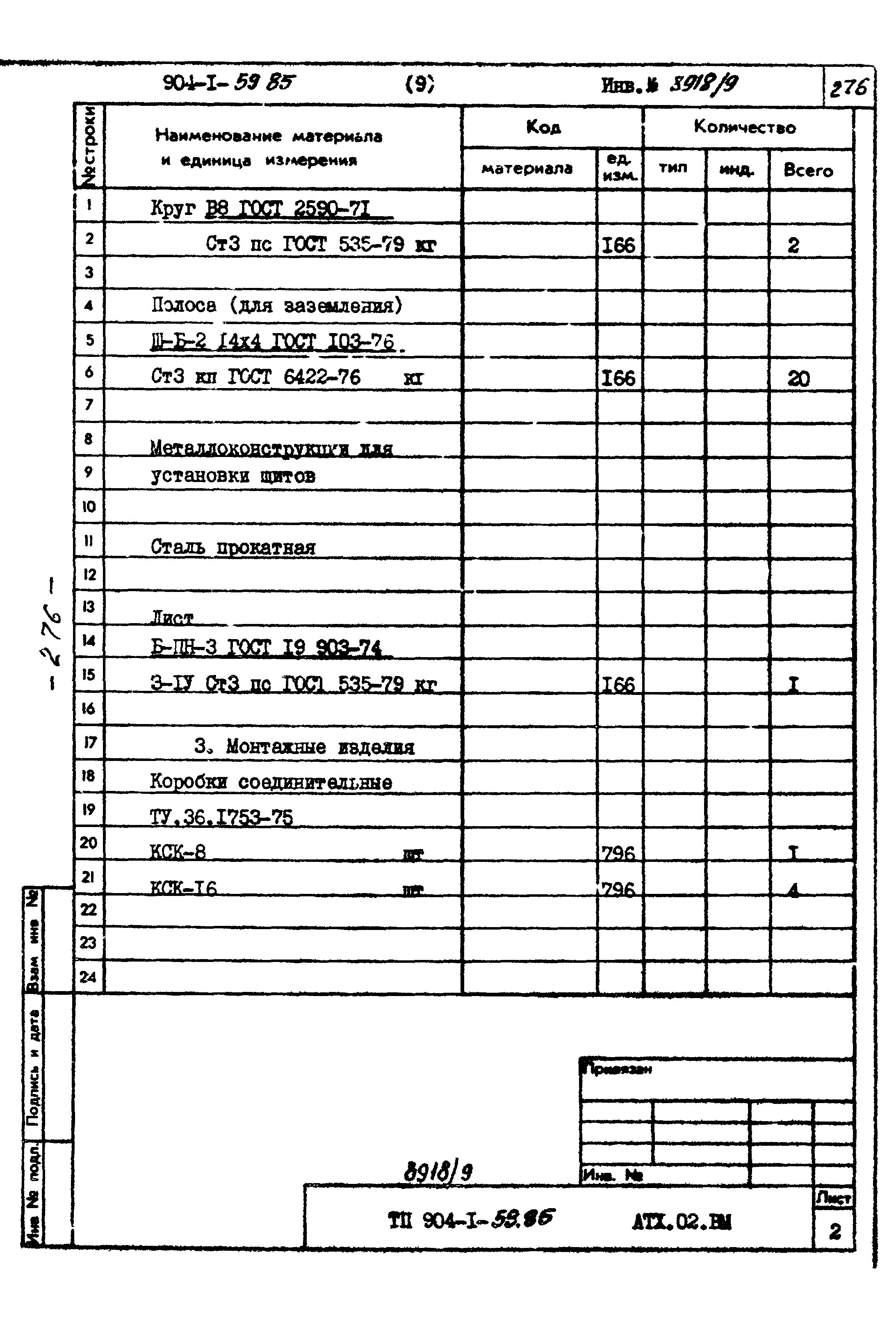 Типовой проект 904-1-59.85