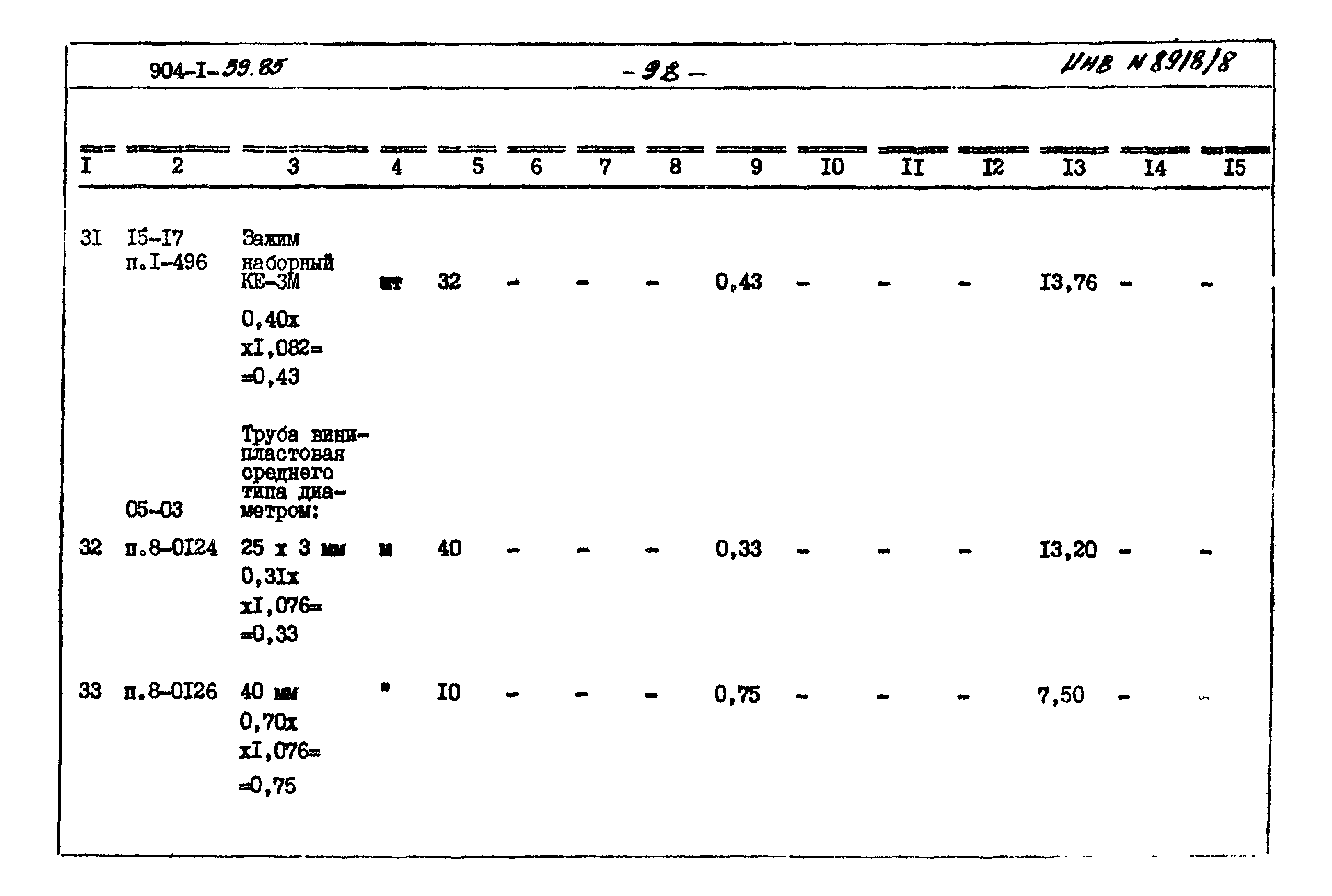 Типовой проект 904-1-59.85