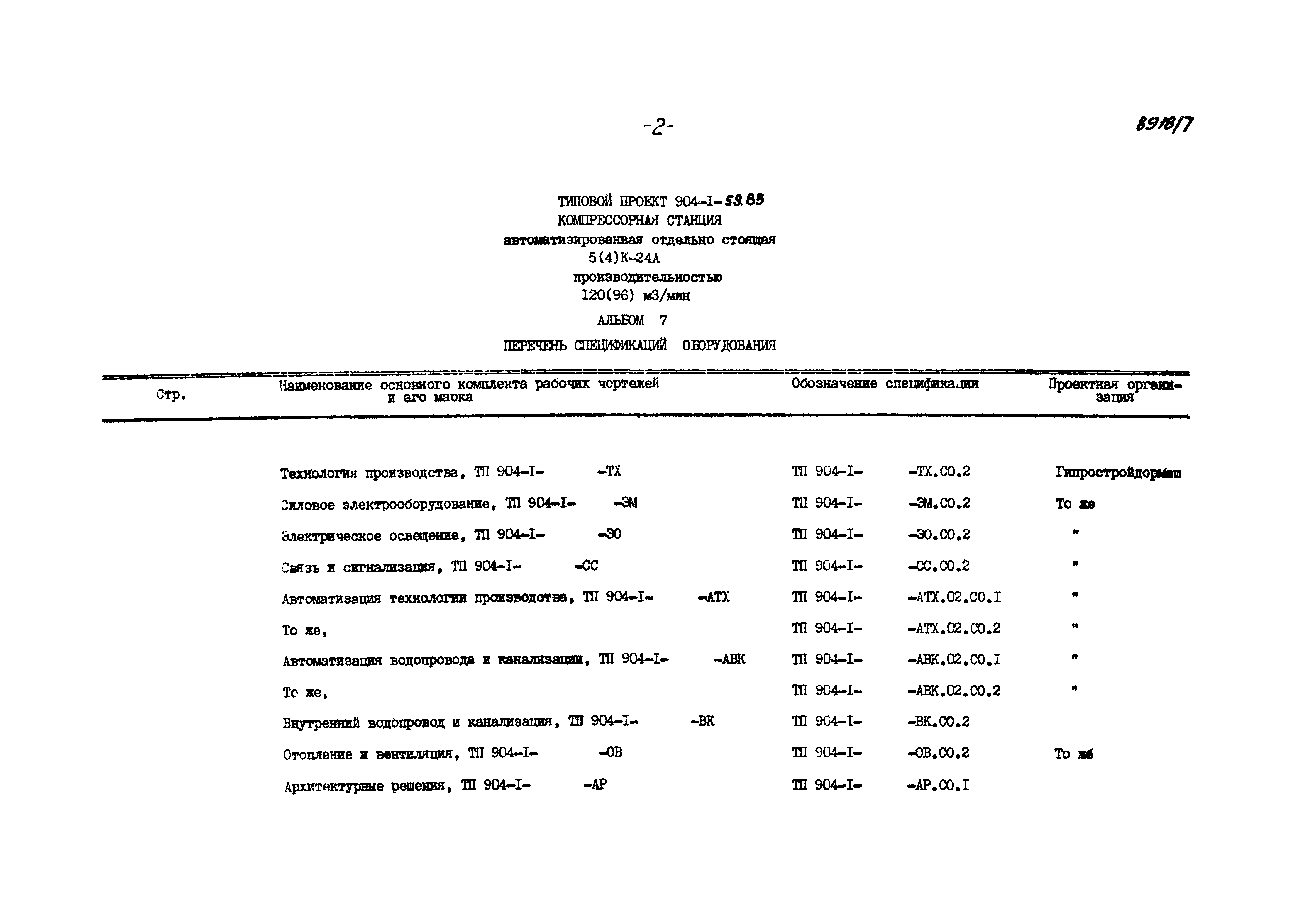 Типовой проект 904-1-59.85