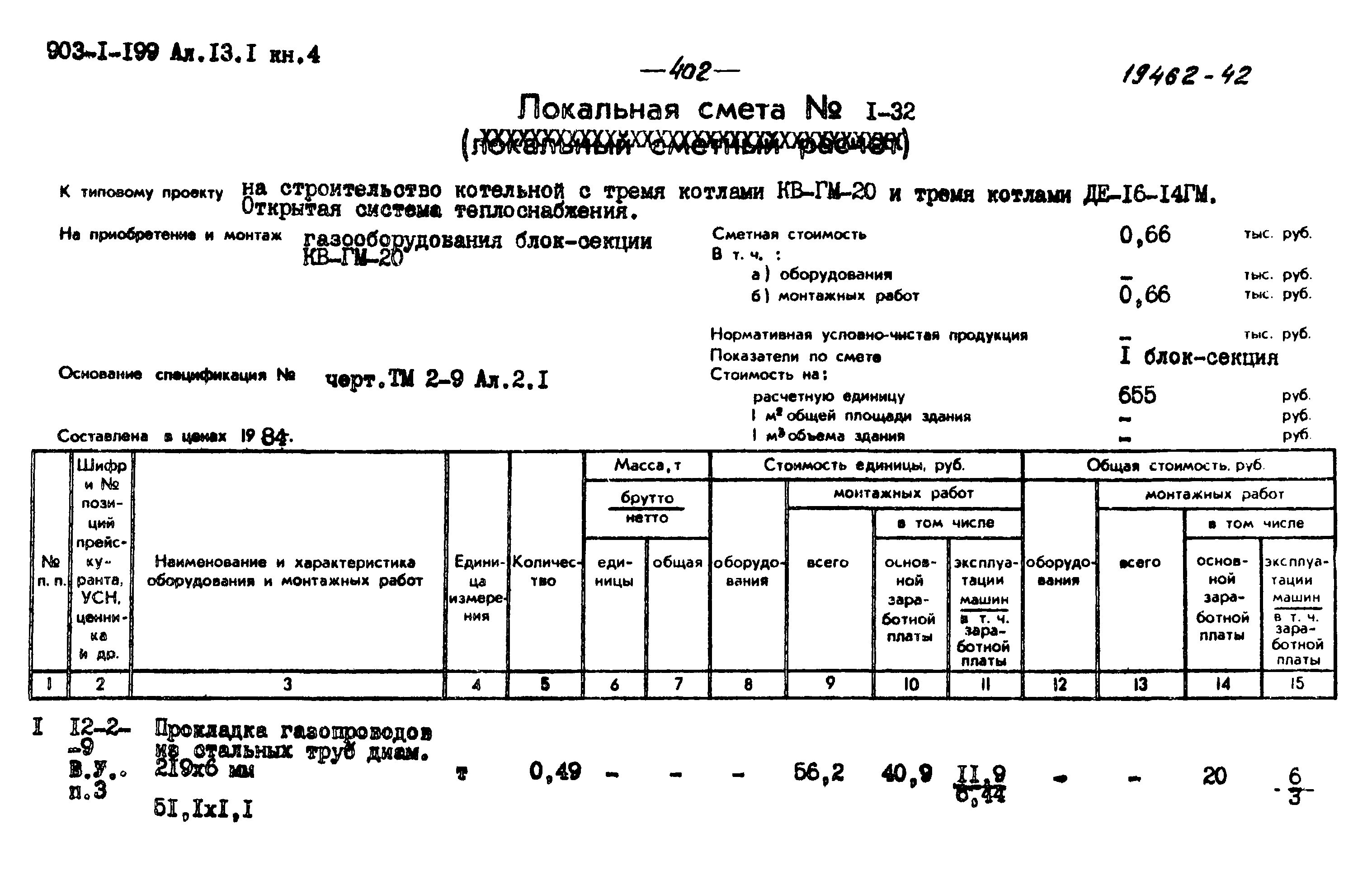 Смета на газовую котельную