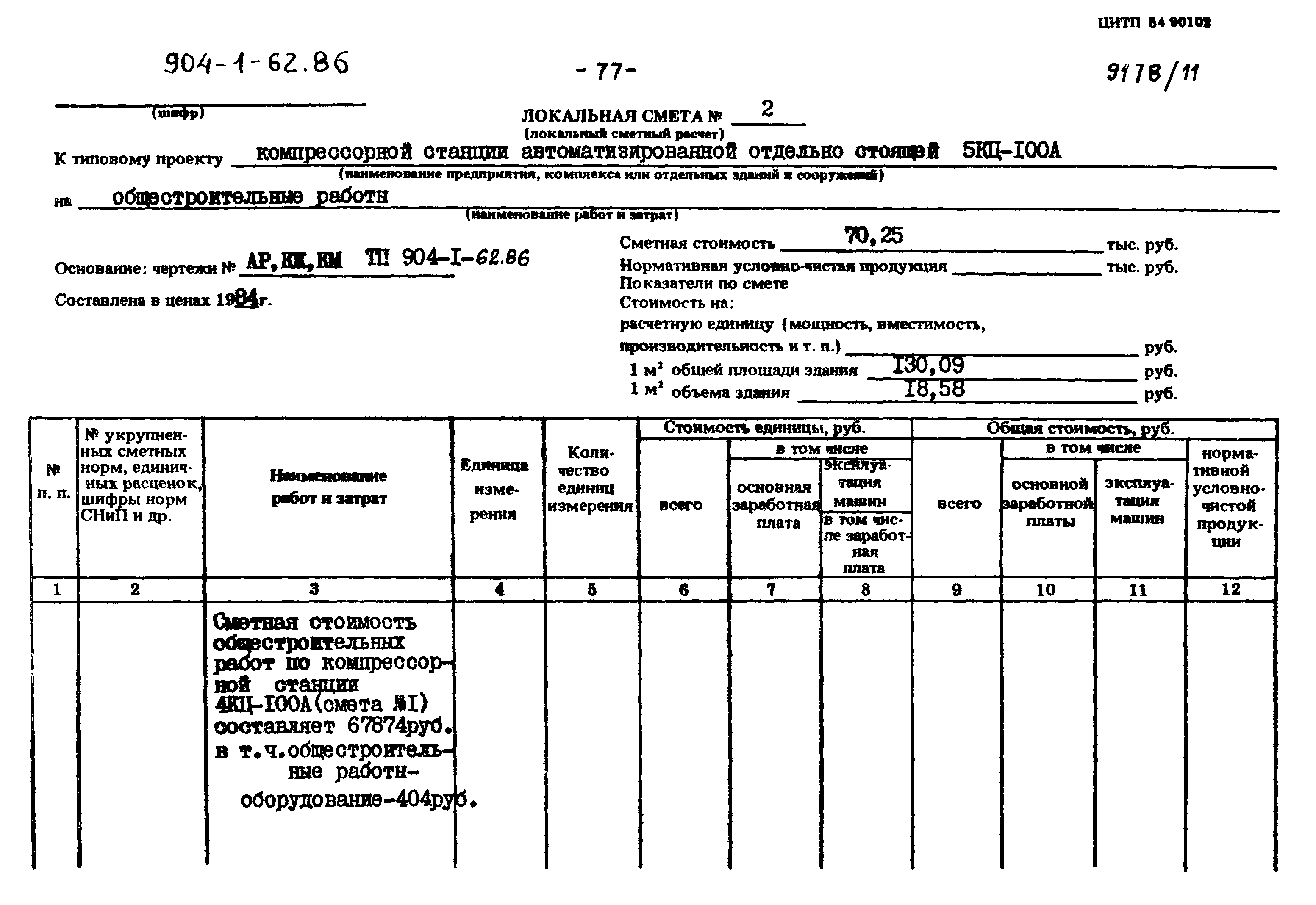 Типовой проект 904-1-62.86