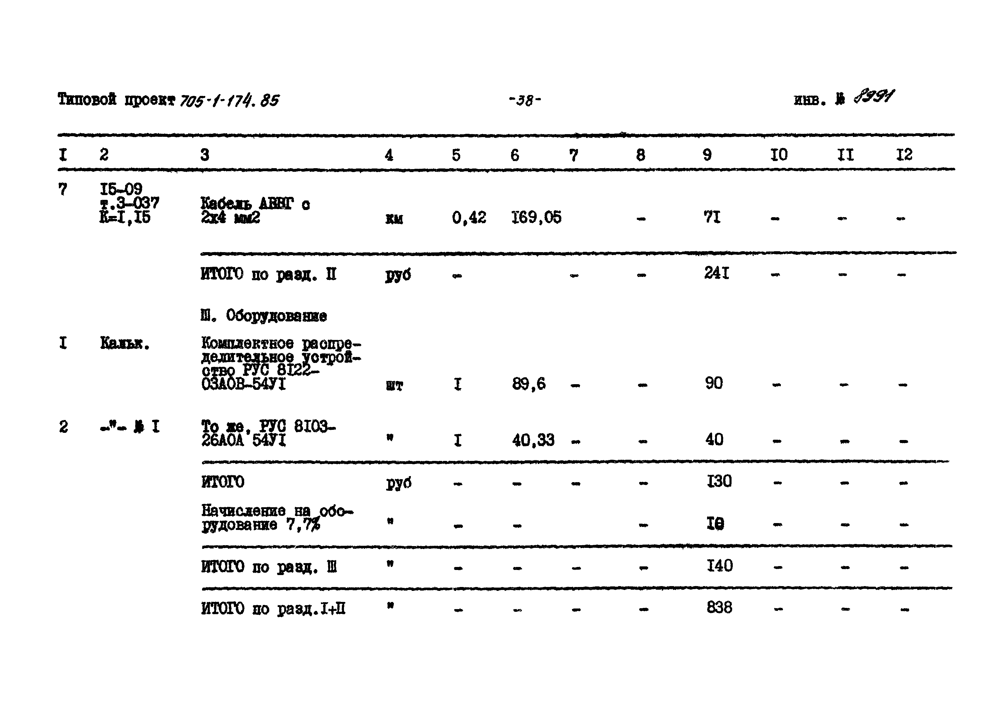 Типовой проект 705-1-174.85