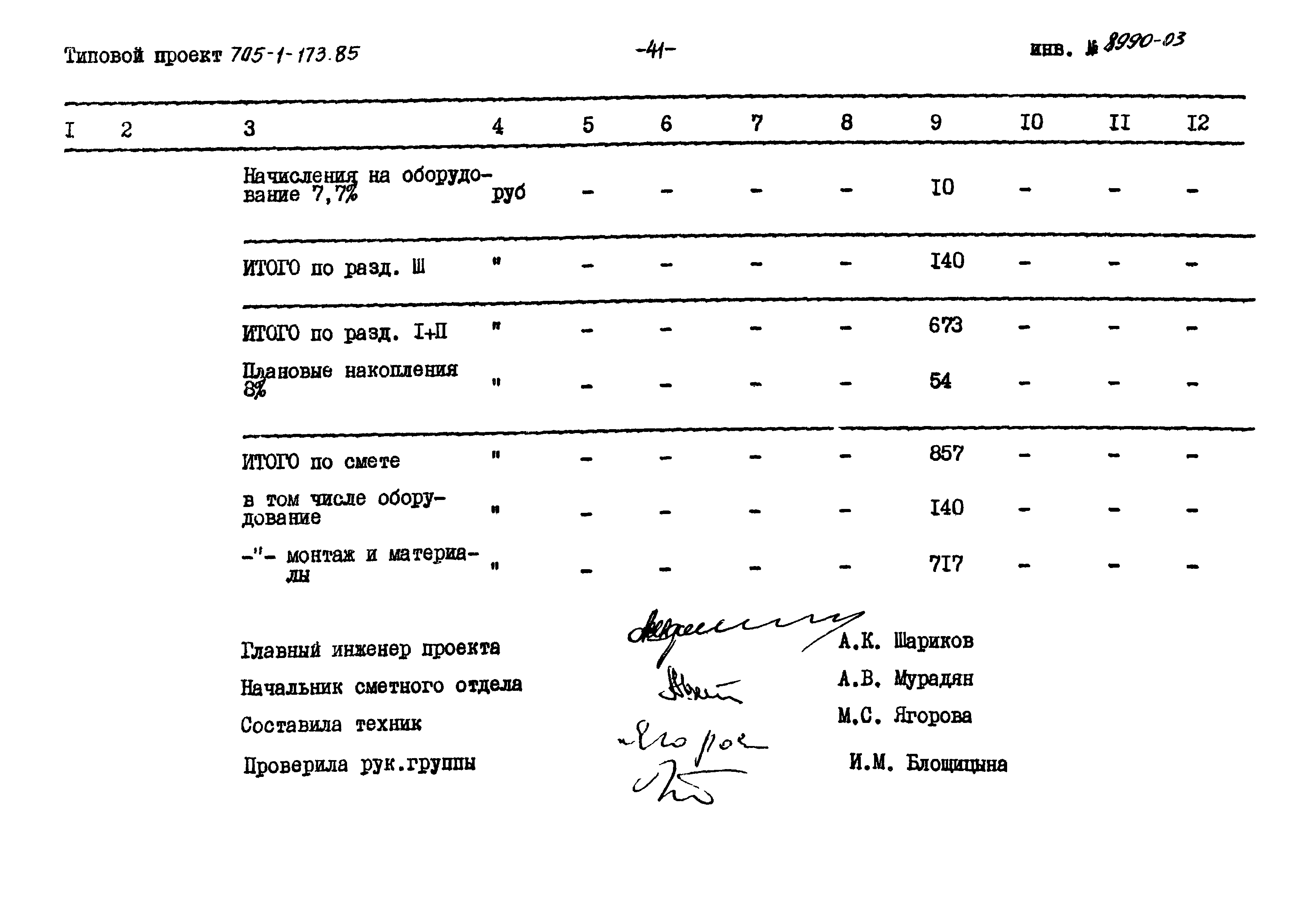 Типовой проект 705-1-173.85