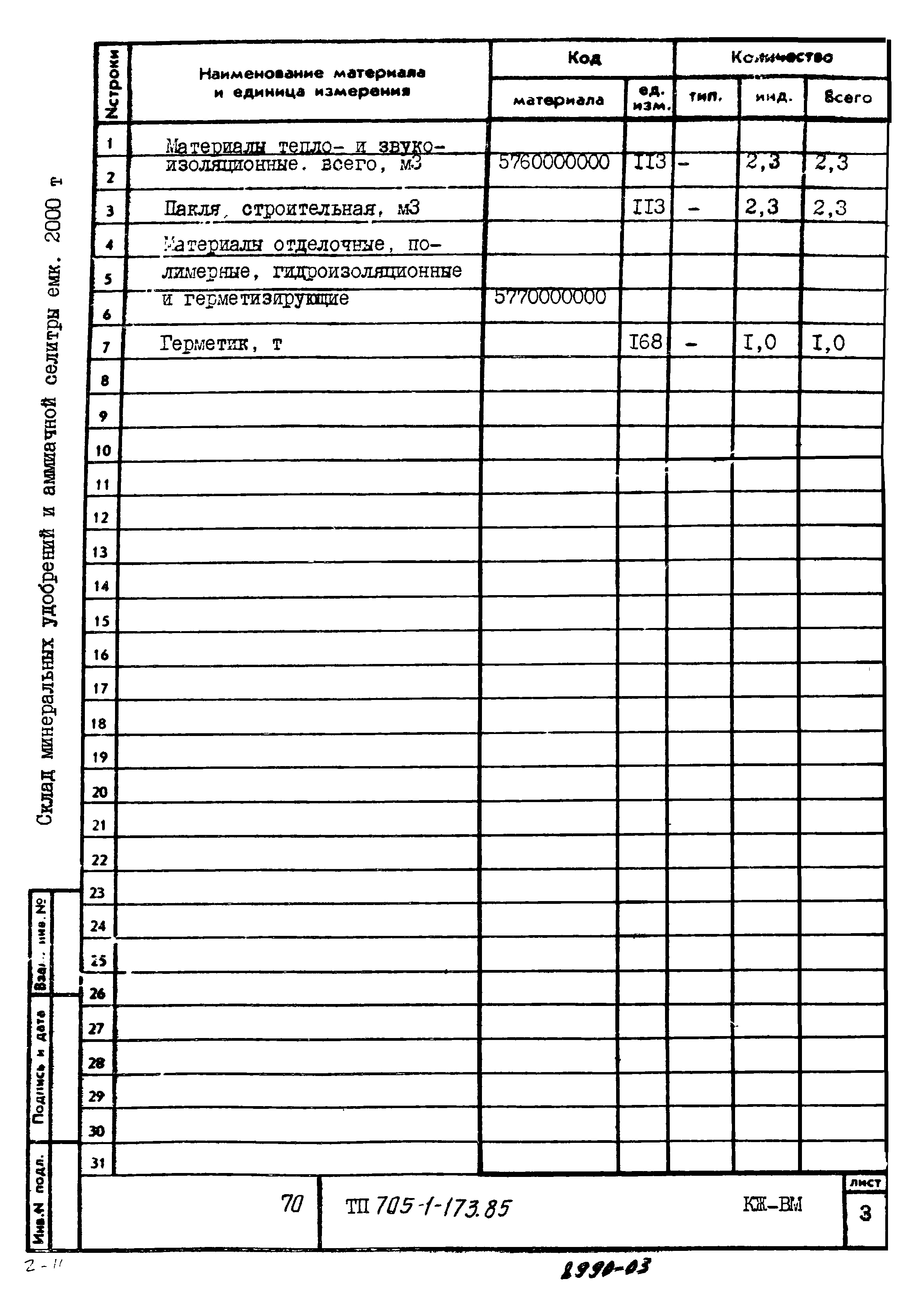 Типовой проект 705-1-173.85