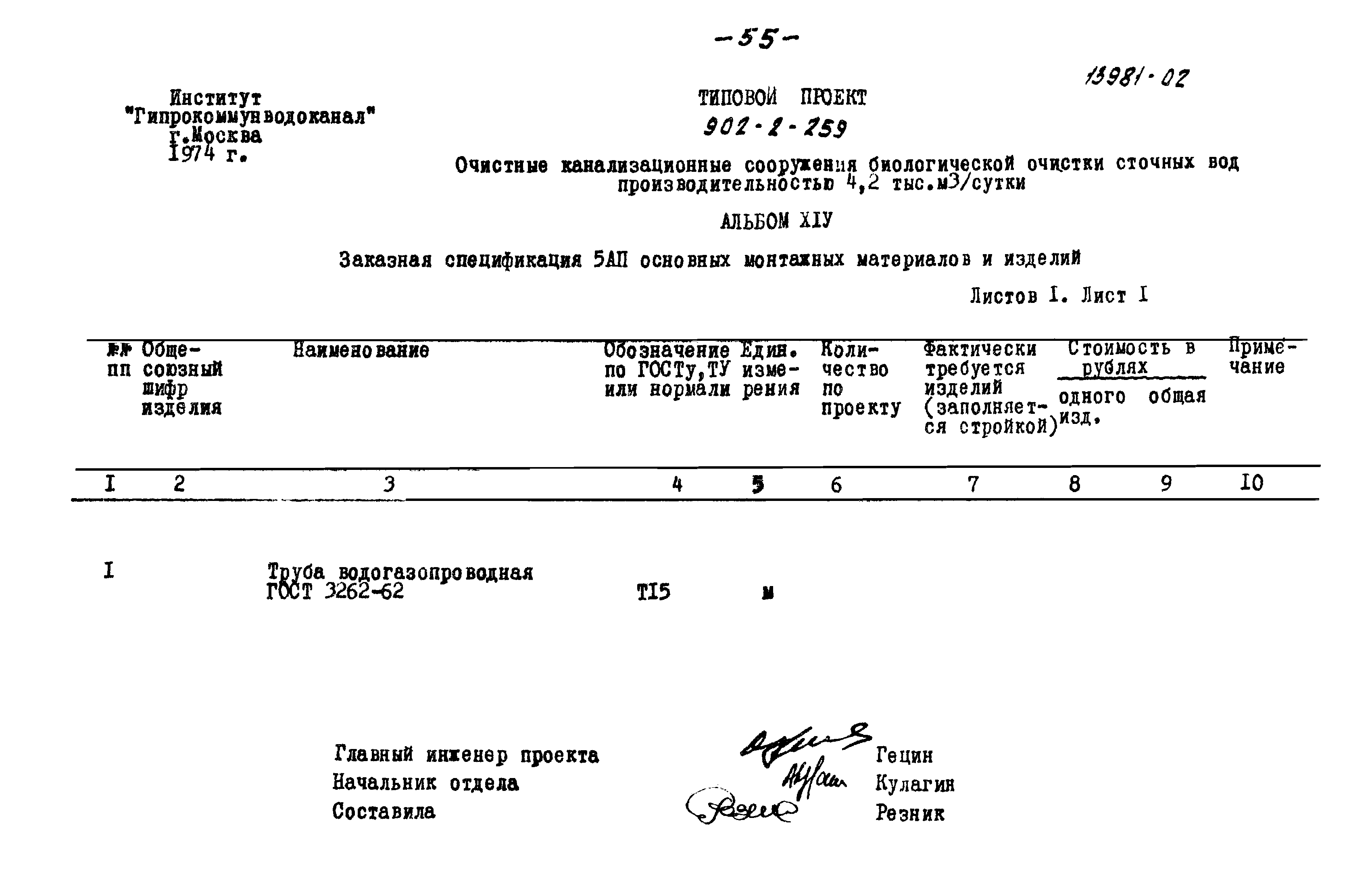 Типовой проект 902-2-259