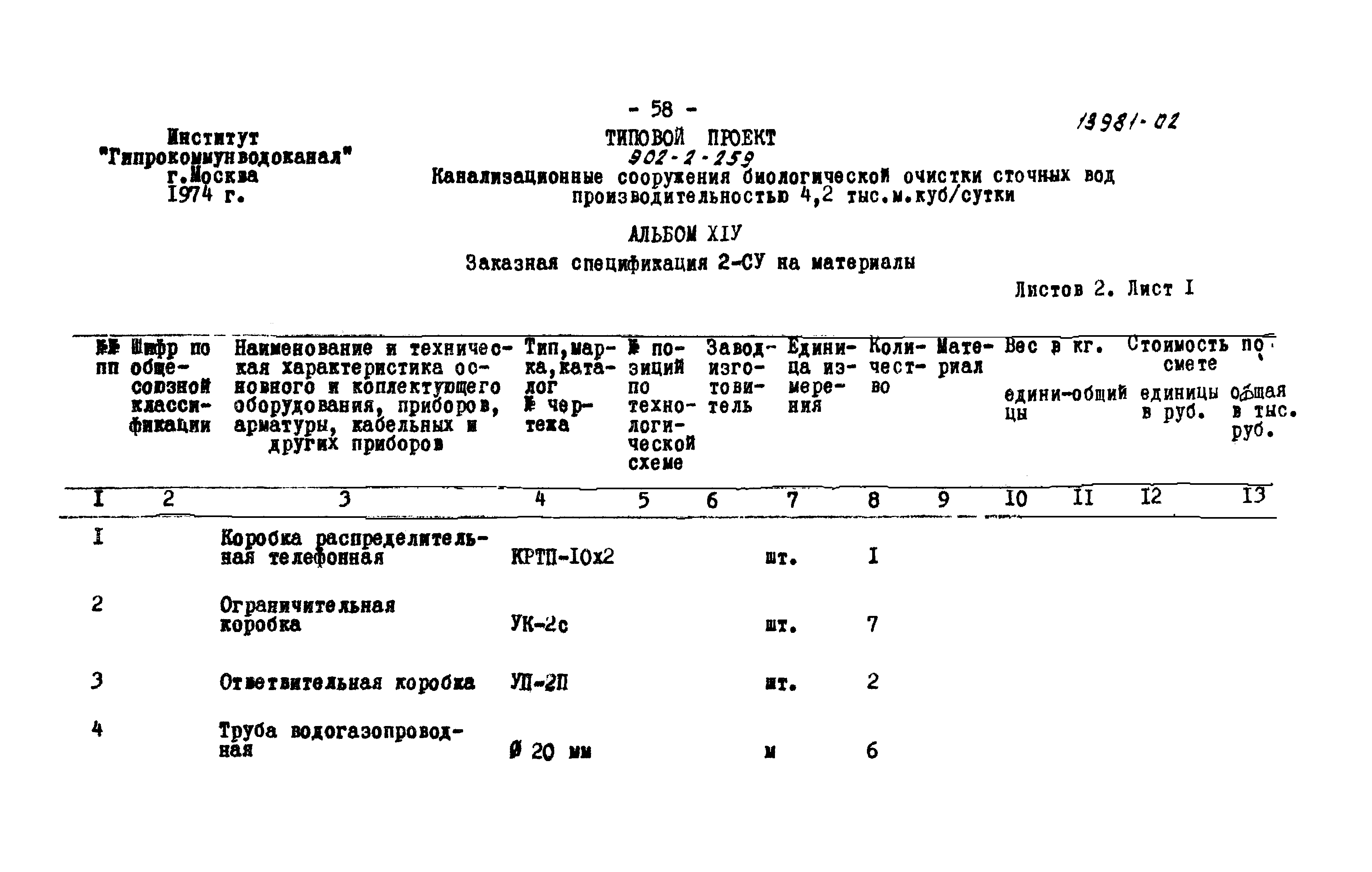 Типовой проект 902-2-259