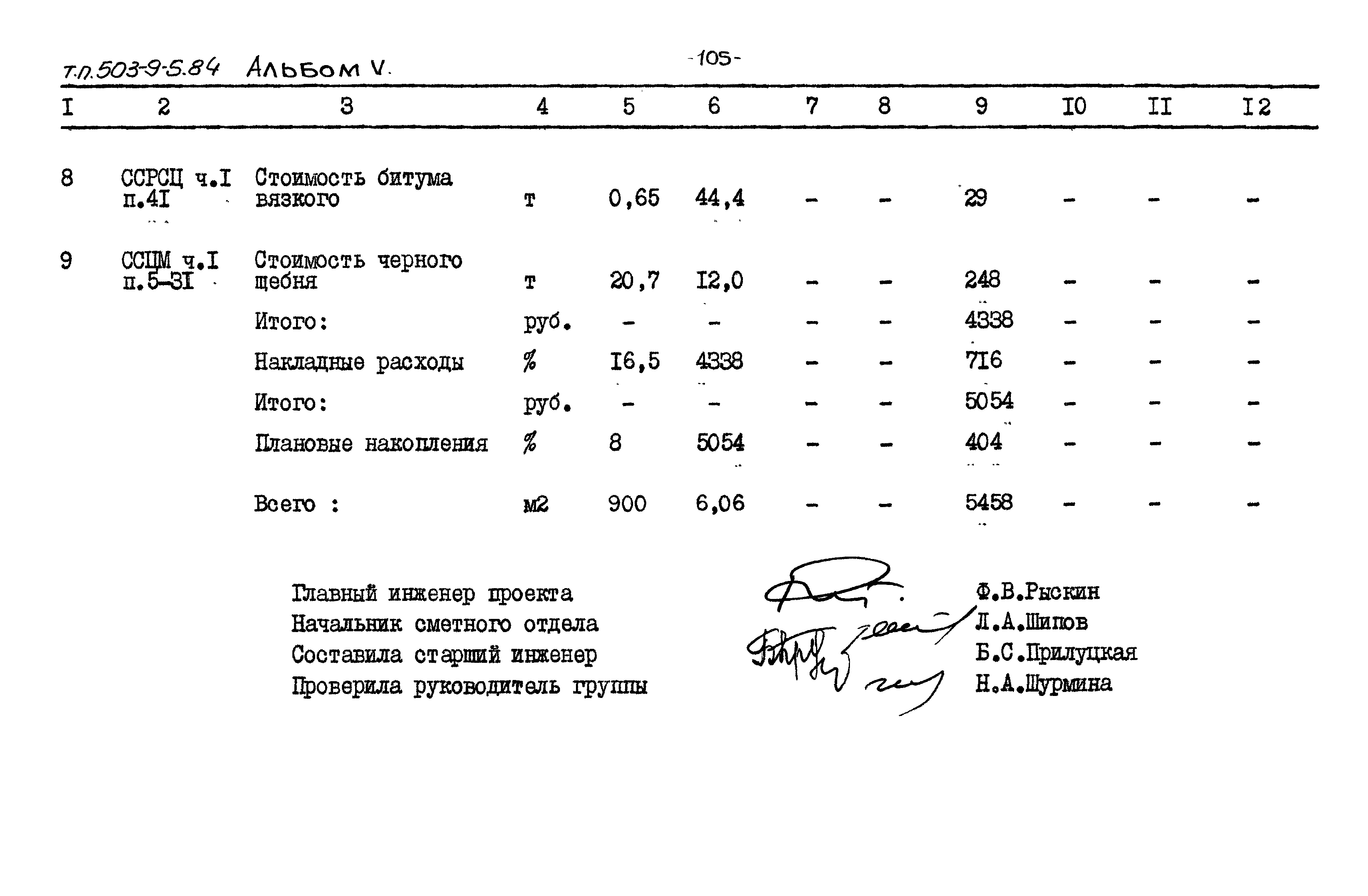 Типовой проект 503-9-5.84