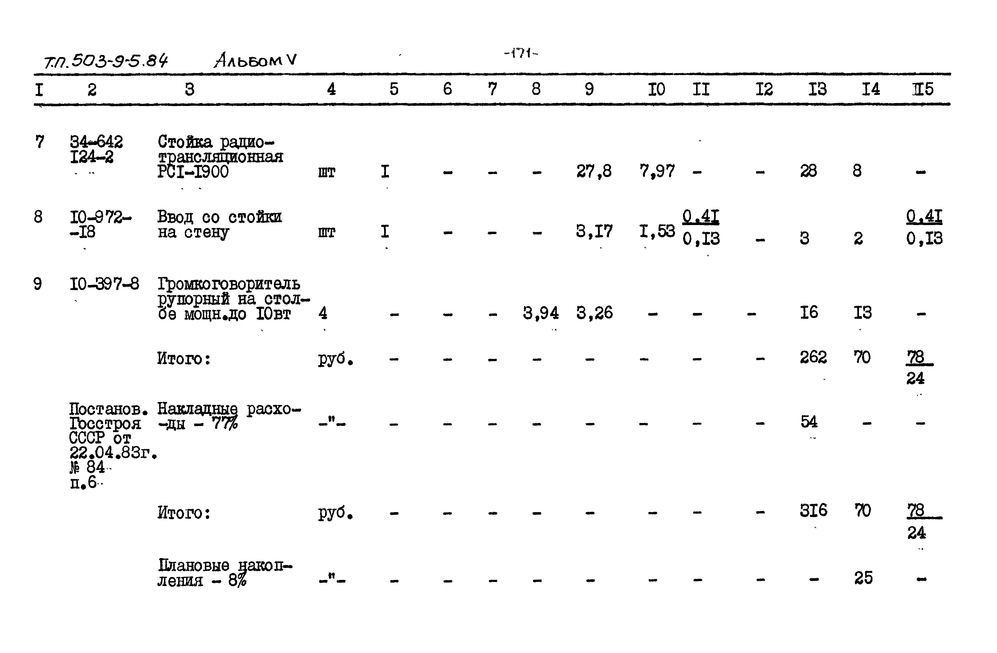 Типовой проект 503-9-5.84