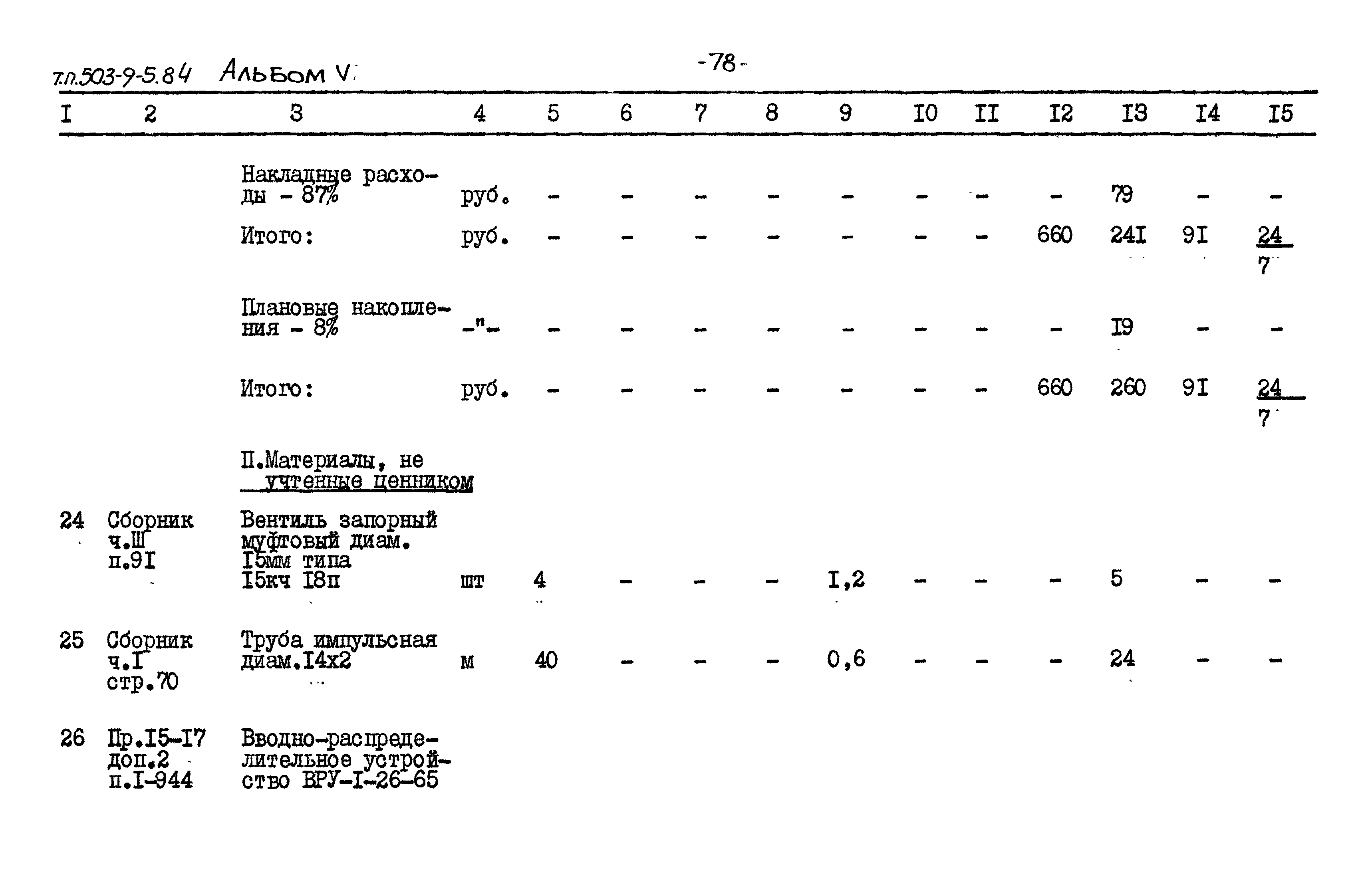 Типовой проект 503-9-5.84