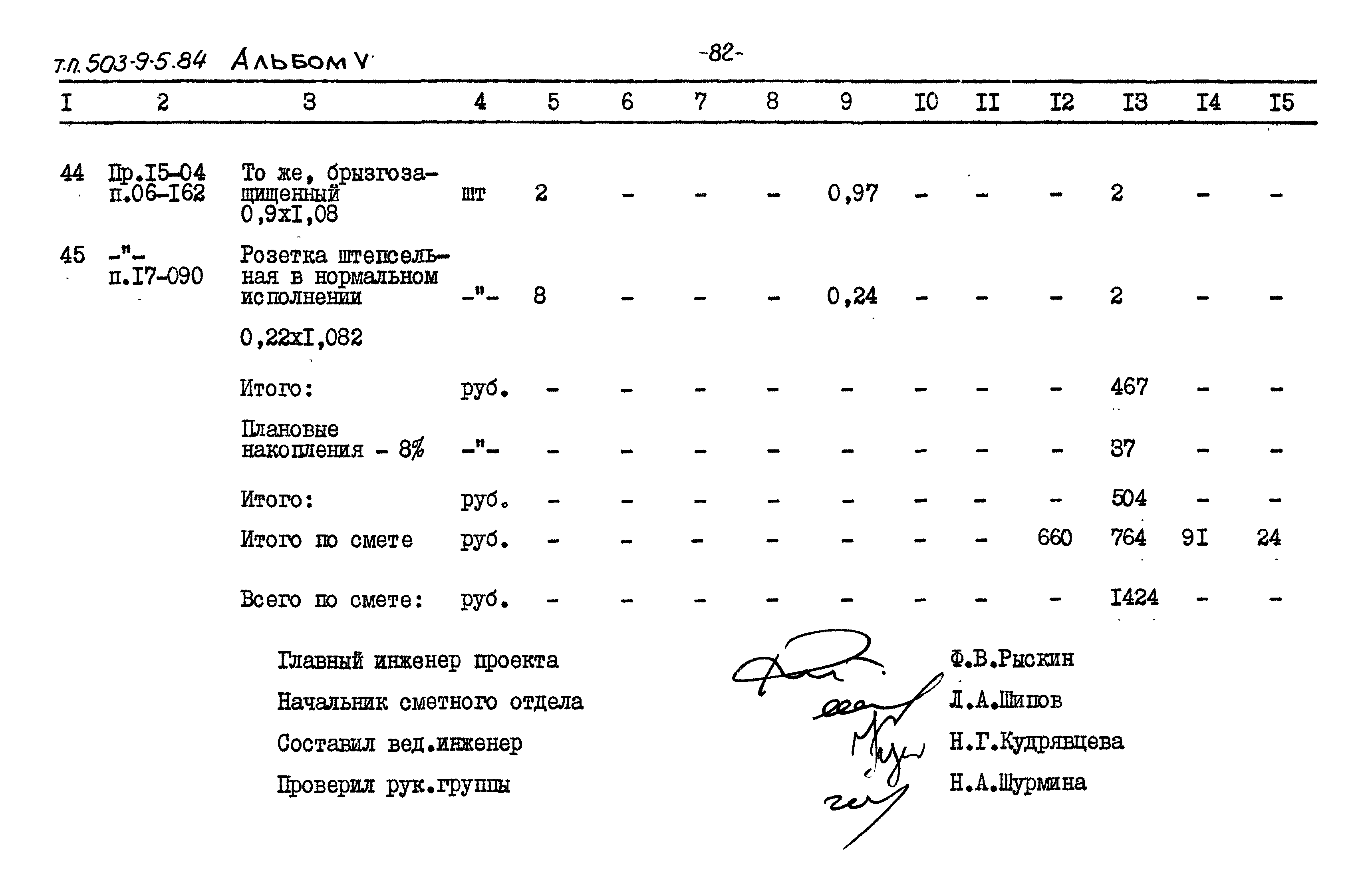 Типовой проект 503-9-5.84