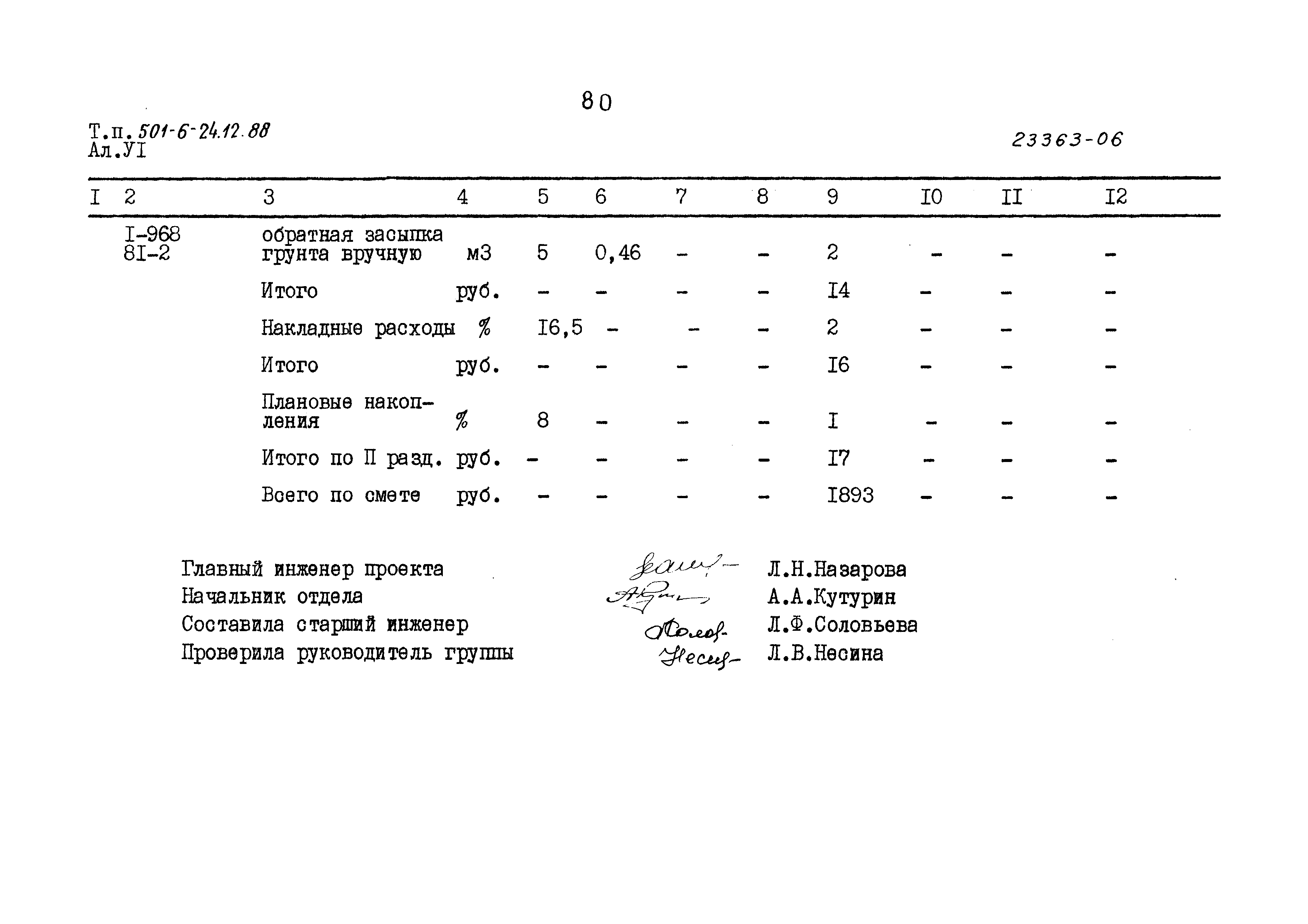 Типовой проект 501-6-24.12.88