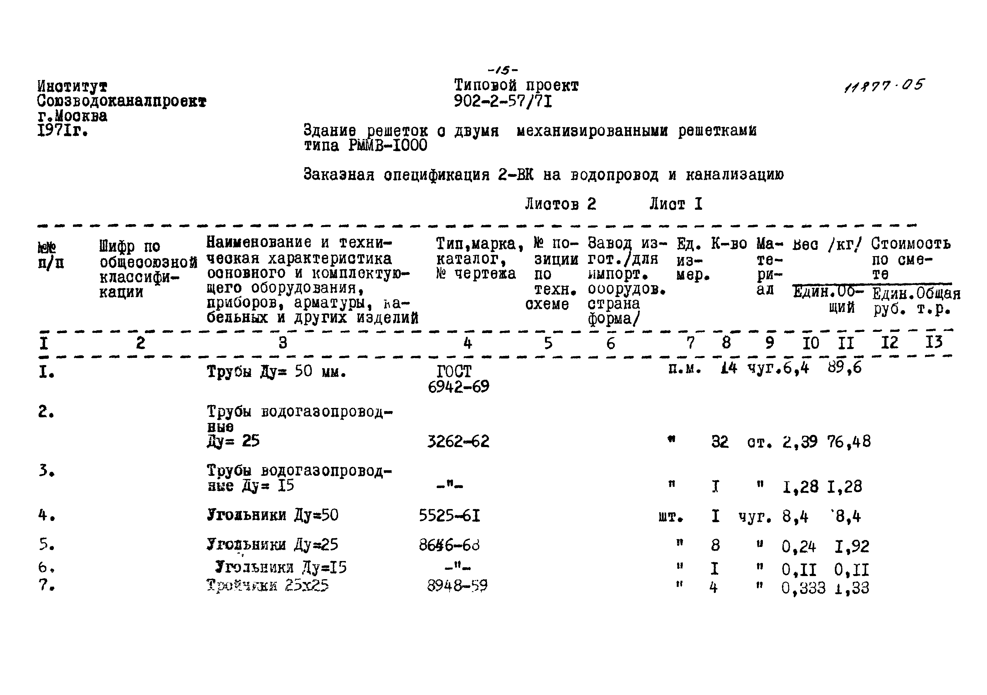 Типовой проект 902-2-57/71