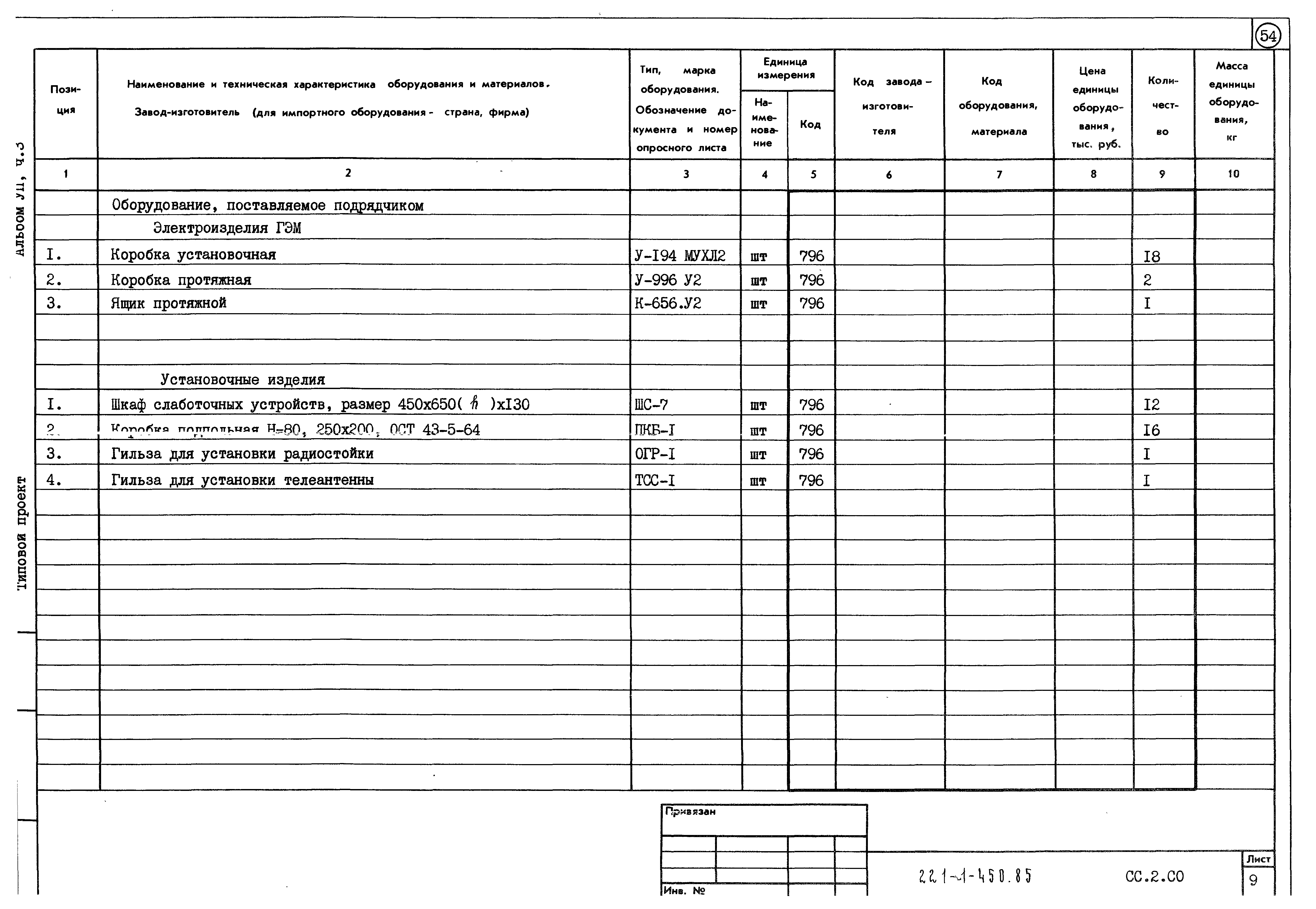 Типовой проект 221-1-450.85