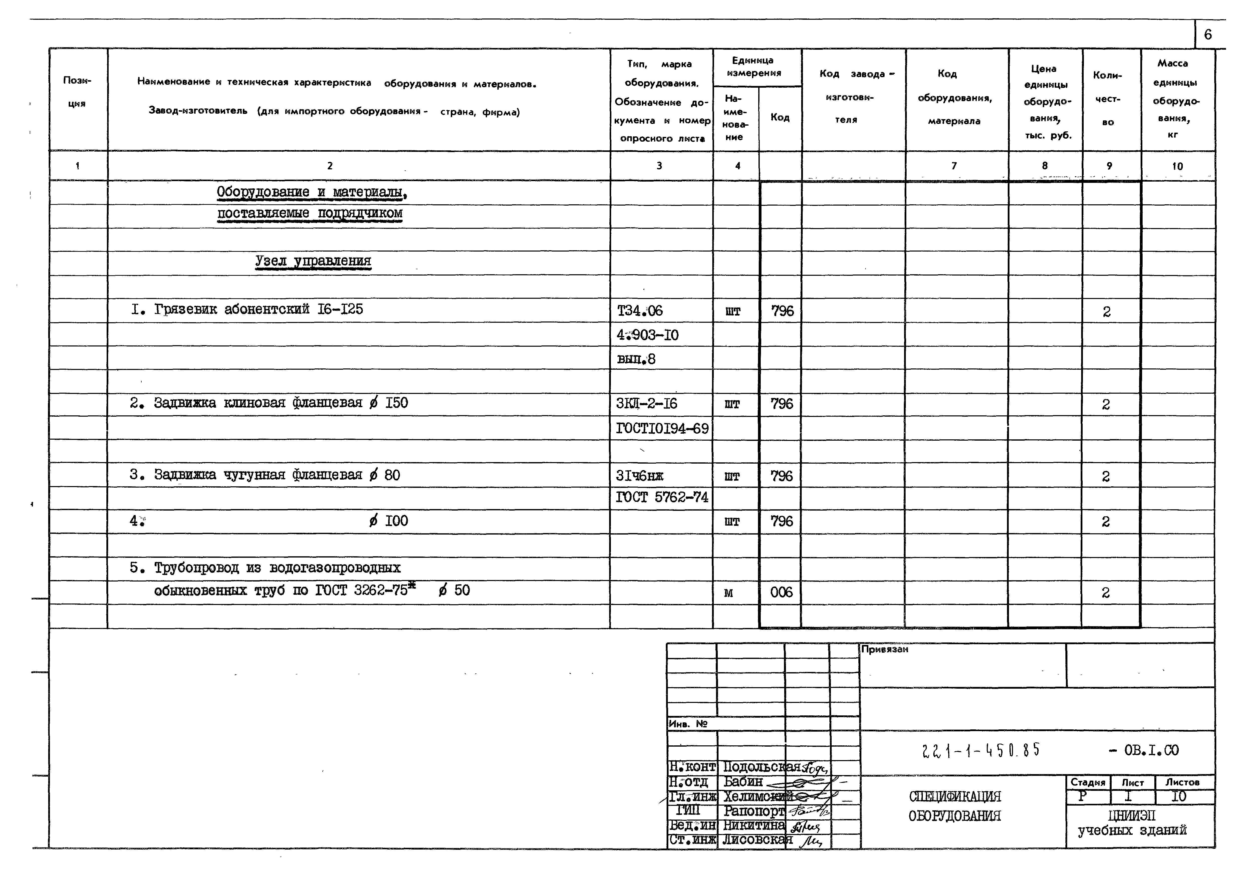 Типовой проект 221-1-450.85