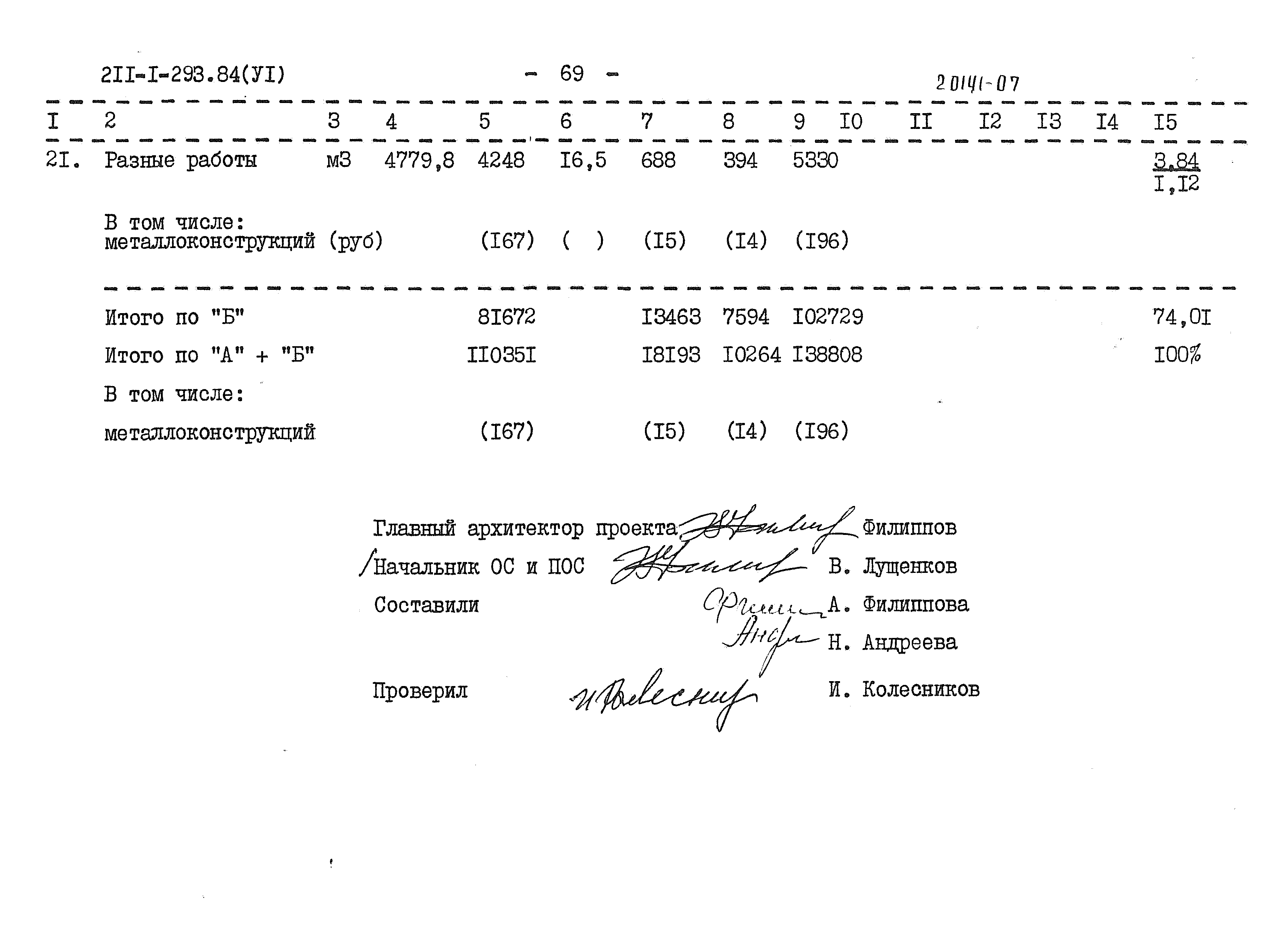 Типовой проект 211-1-293.84