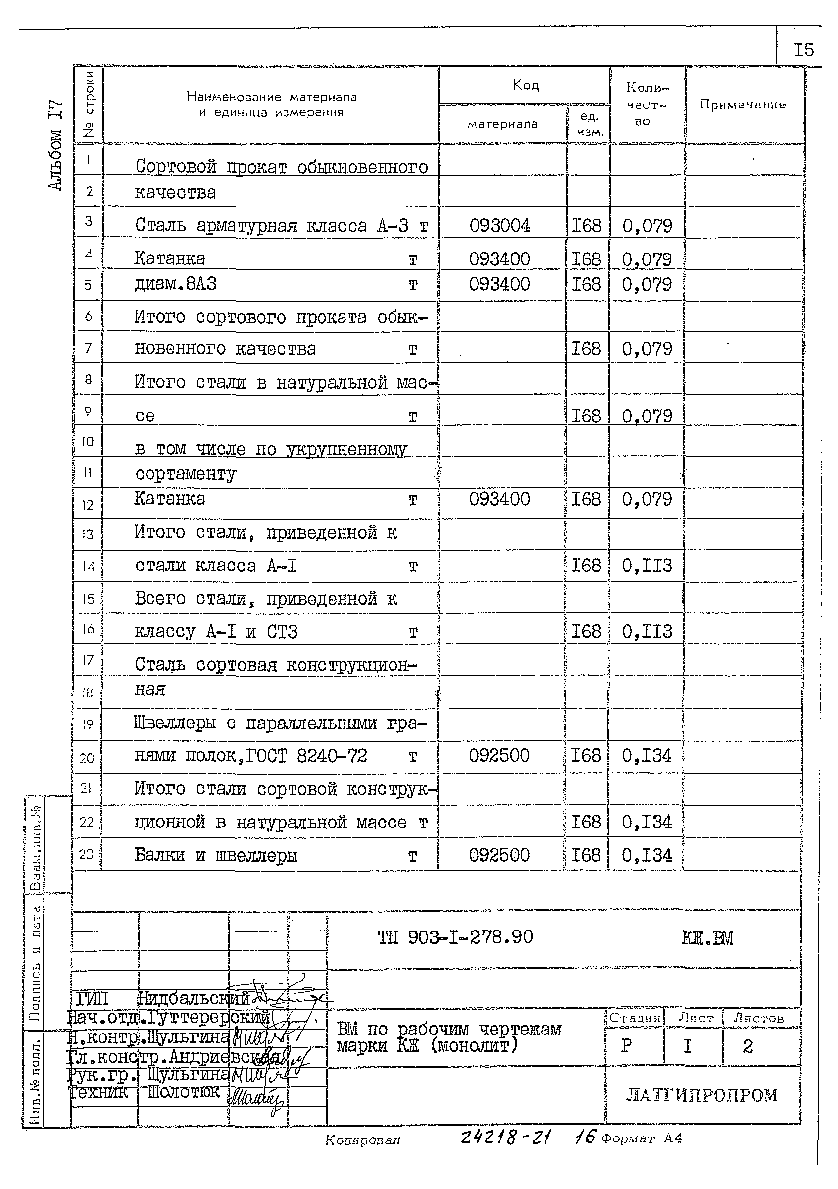 Типовой проект 903-1-278.90