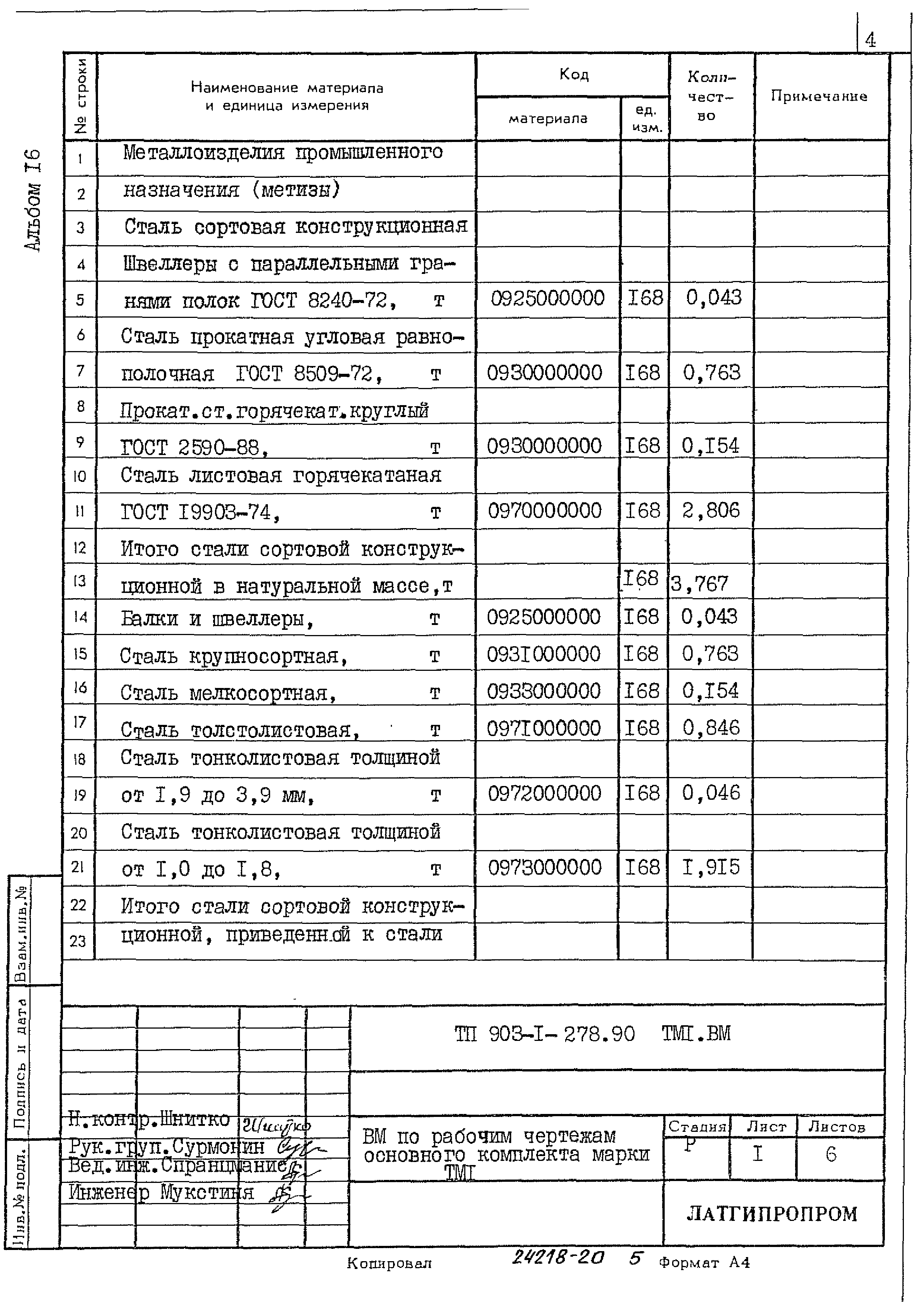 Типовой проект 903-1-278.90