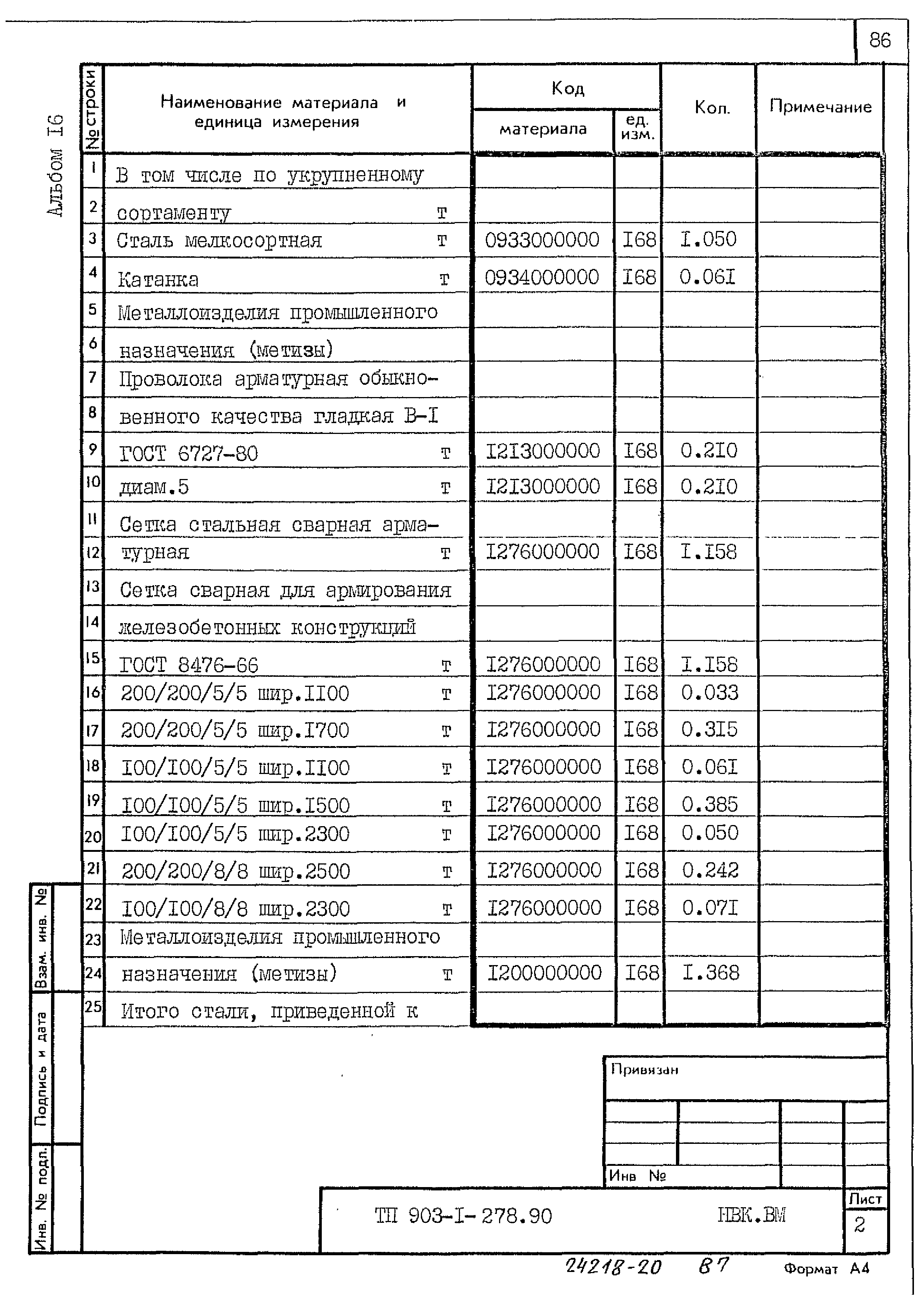 Типовой проект 903-1-278.90