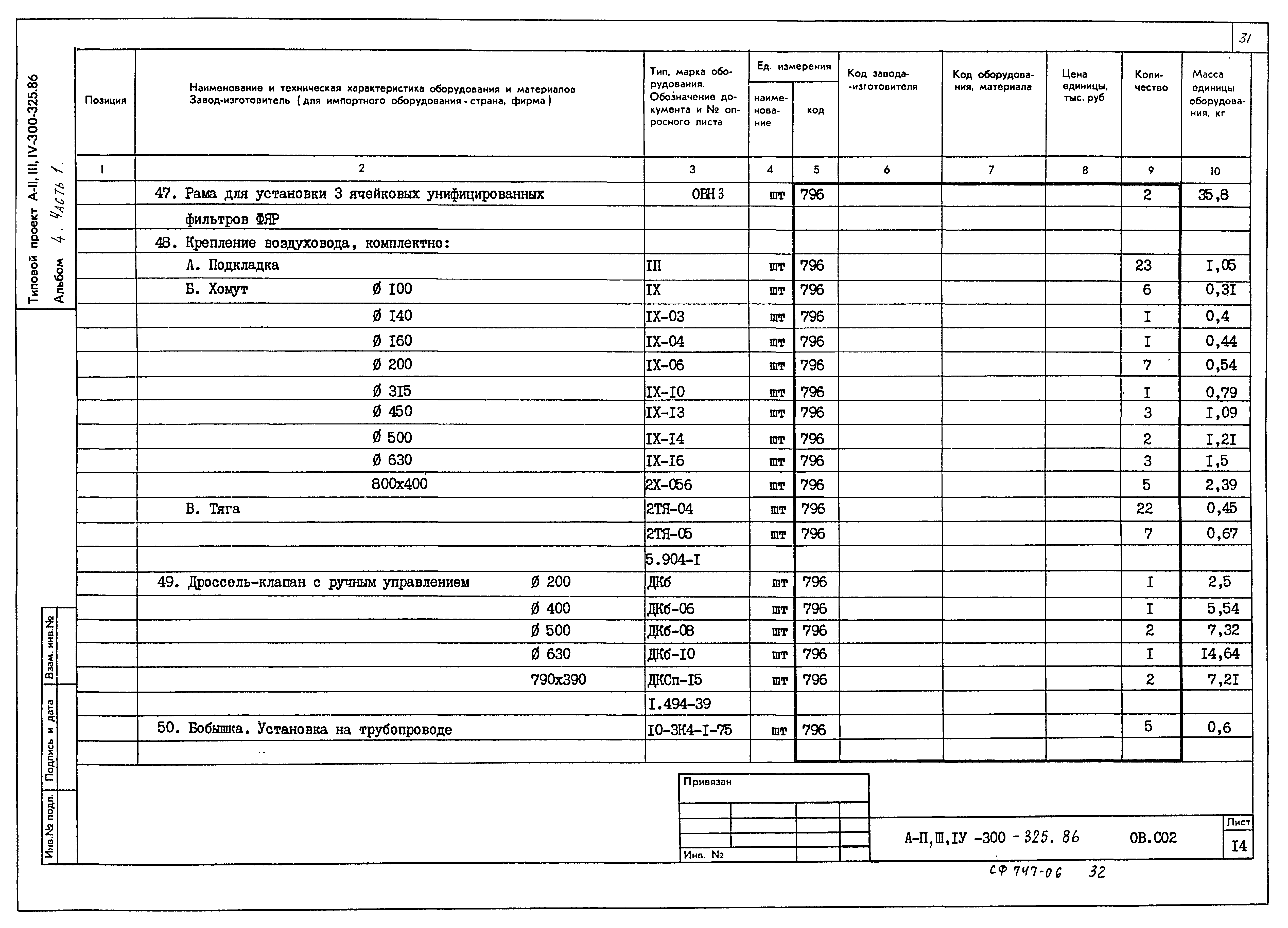 Типовой проект А-II,III,IV-300-326.86