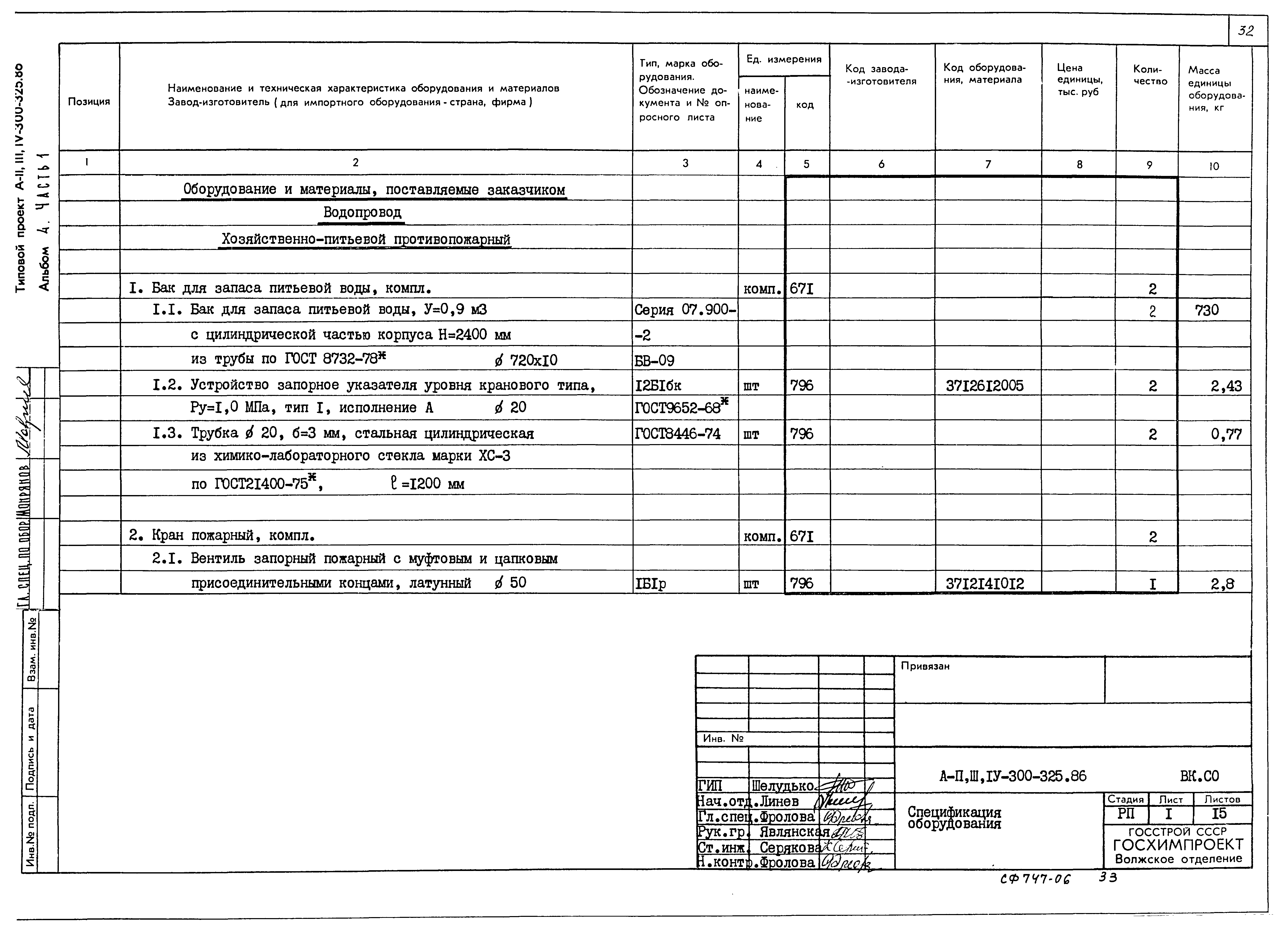 Типовой проект А-II,III,IV-300-326.86