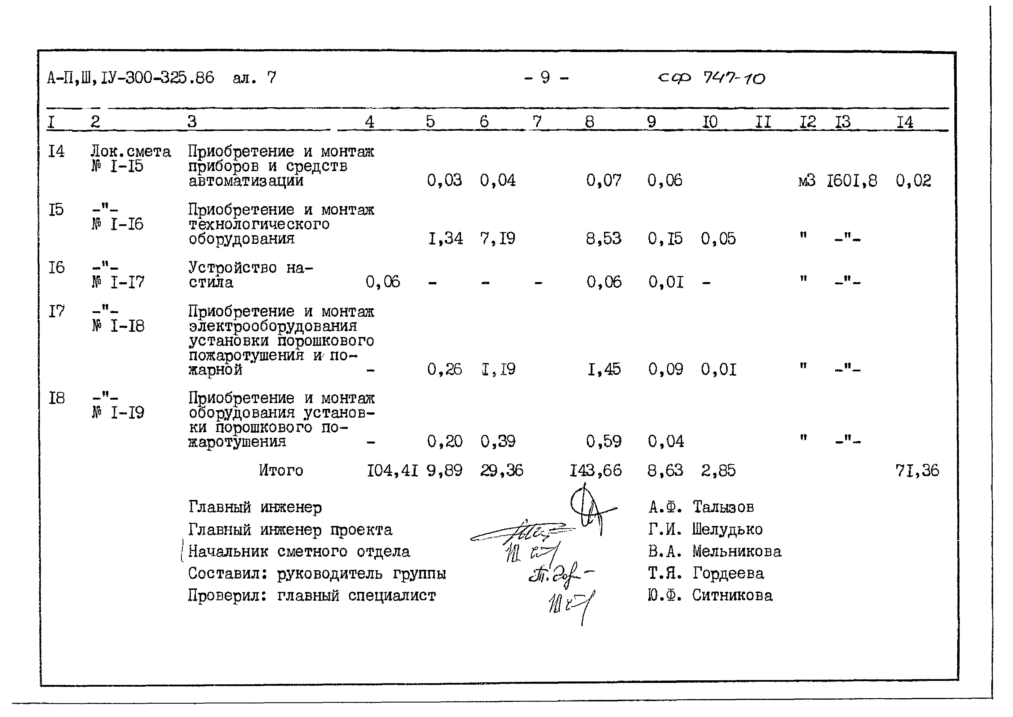 Типовой проект А-II,III,IV-300-325.86