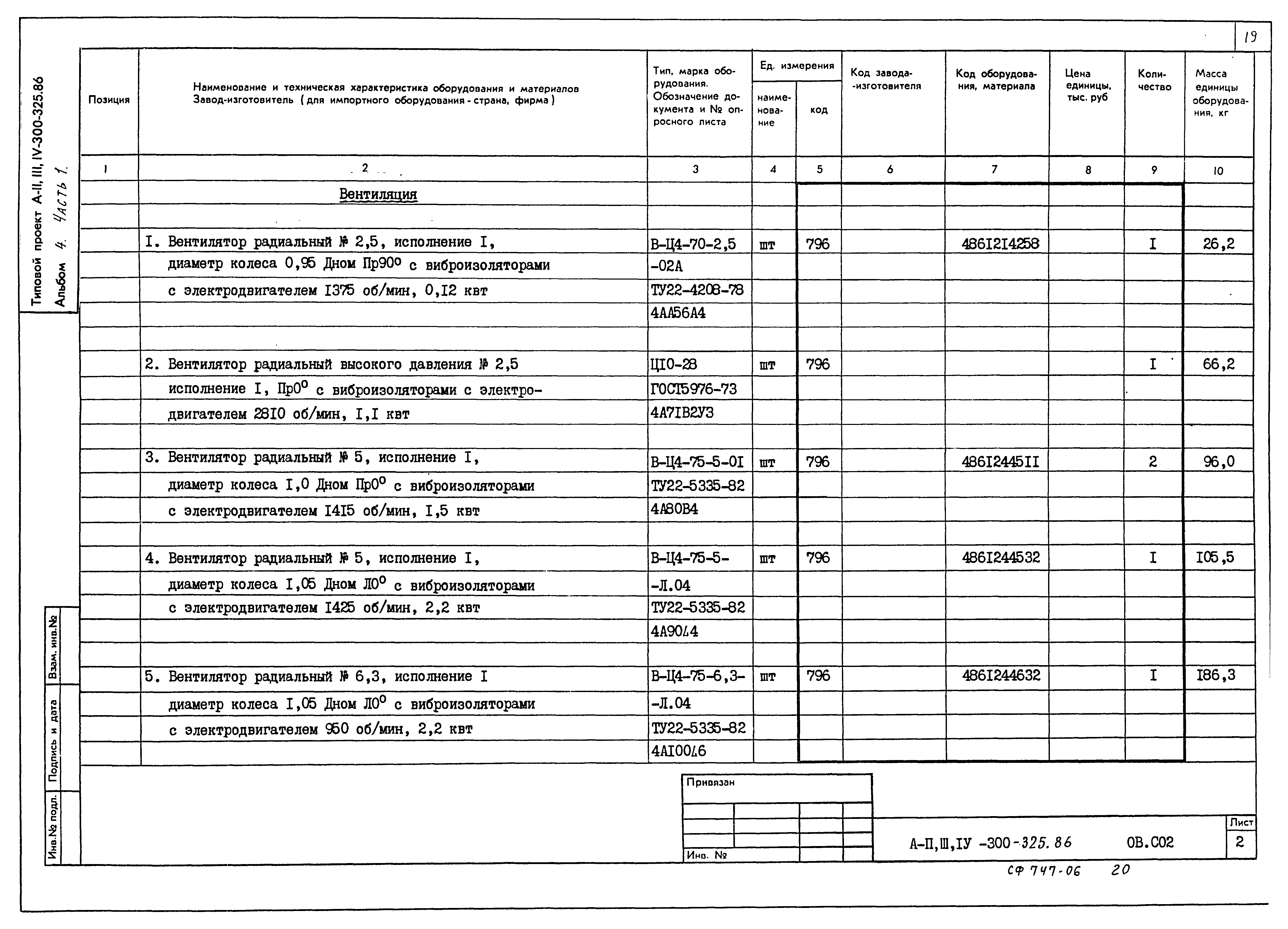 Типовой проект А-II,III,IV-300-325.86