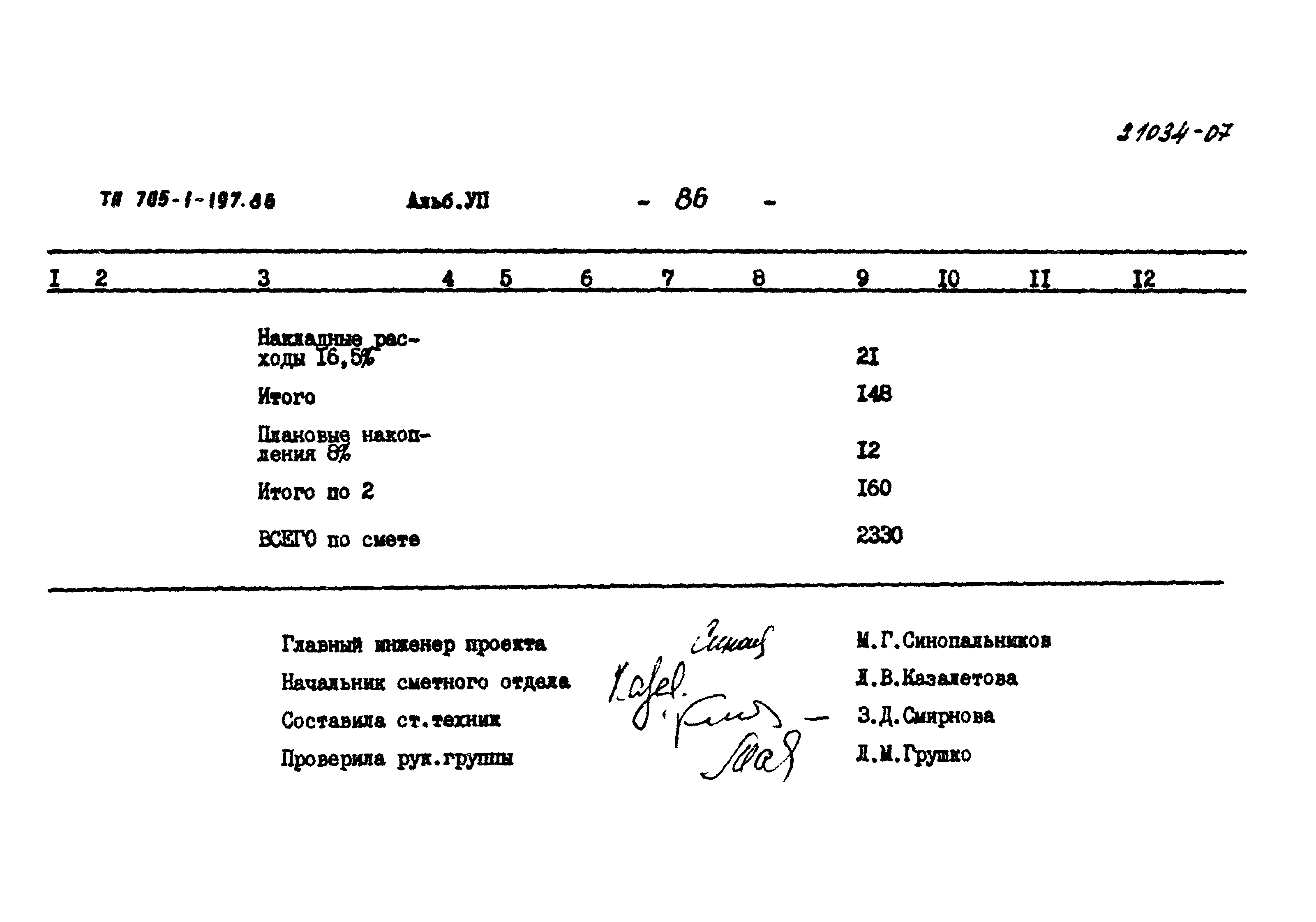 Типовой проект 705-1-197.86