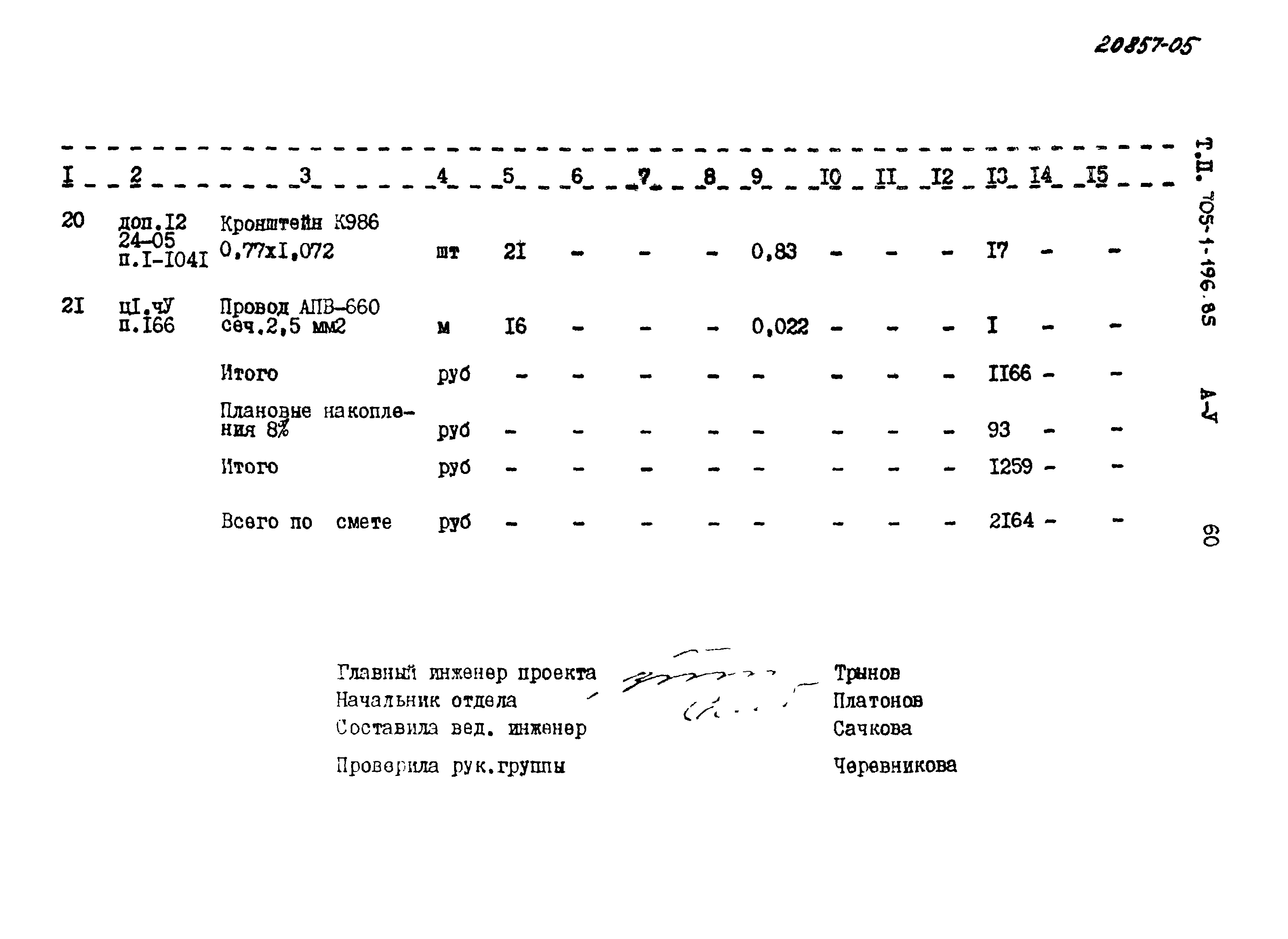 Типовой проект 705-1-196.85