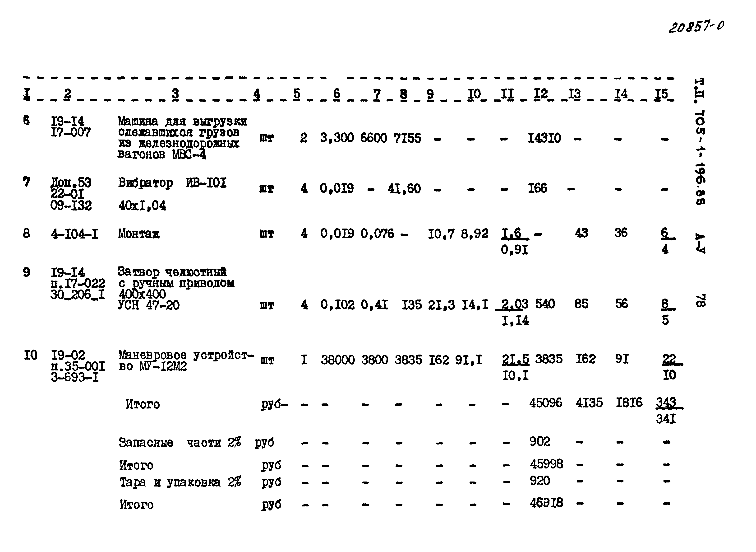 Типовой проект 705-1-196.85